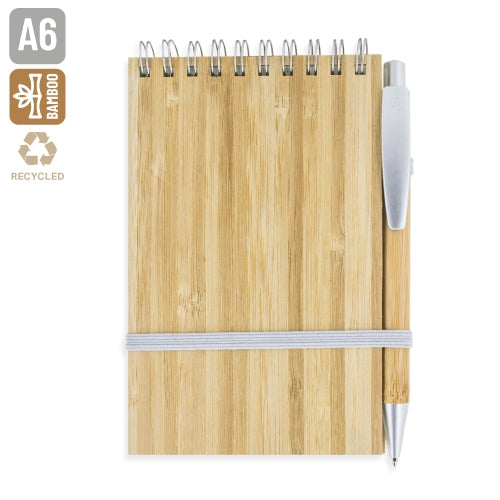 Bloco de Notas Bambu com Caneta