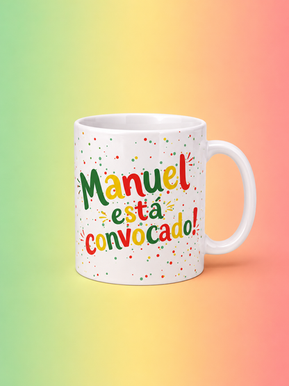 Caneca Personalizada "Está Convocado!" - Foto Estilo Cromo do Mundial