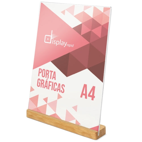 Porta-Gráficas A4 Base Madeira