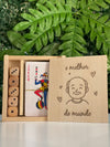 Jogo de cartas e dados em caixa de madeira gravada, presente para Avo