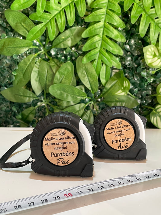 Fita Métrica Personalizada Pai e Avô | Presente Original em Madeira