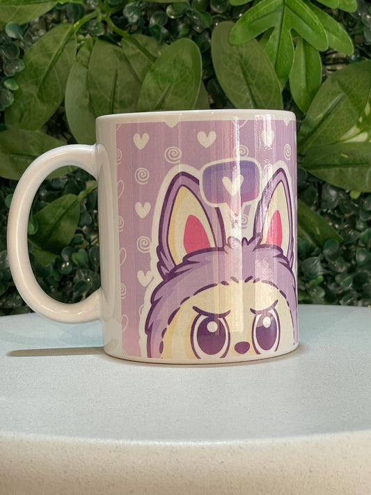 Caneca Kawaii Inspirada em Labubu & Corações | Design Colecionável