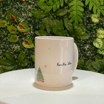 Caneca Receita de Natal Personalizável c/ Nome da Família | Presente Original