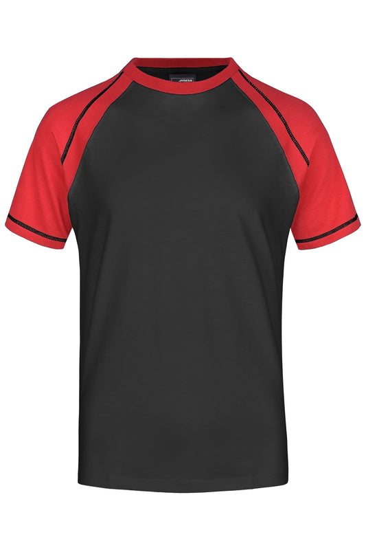 T-shirt Raglan Bicolor Masculina Confortável