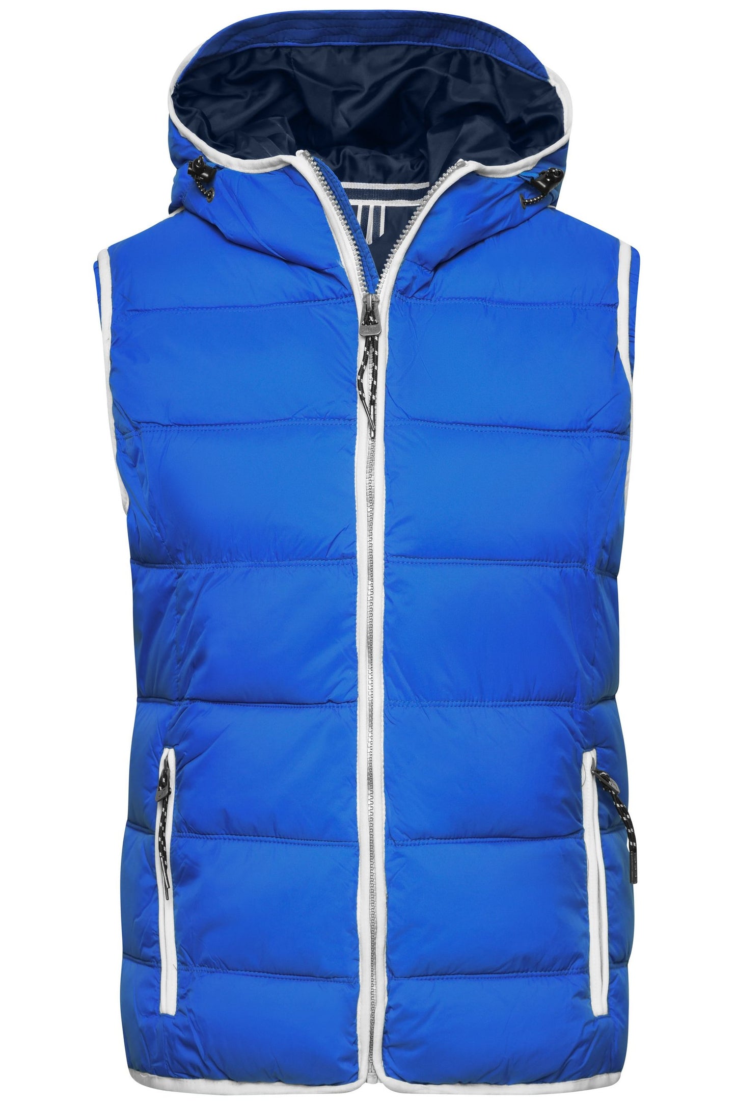 Colete Acolchoado Feminino com Capuz Estilo Náutico