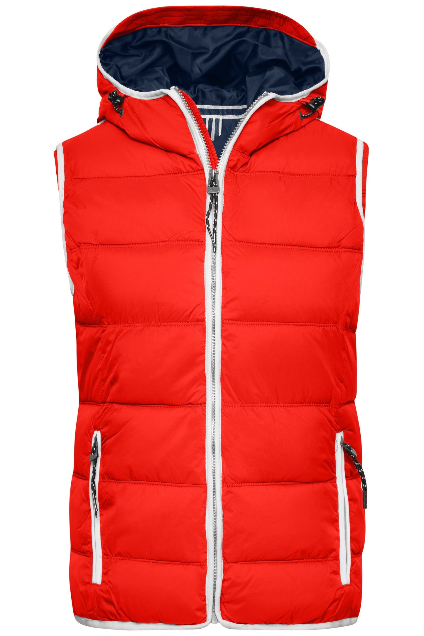 Colete Acolchoado Feminino com Capuz Estilo Náutico