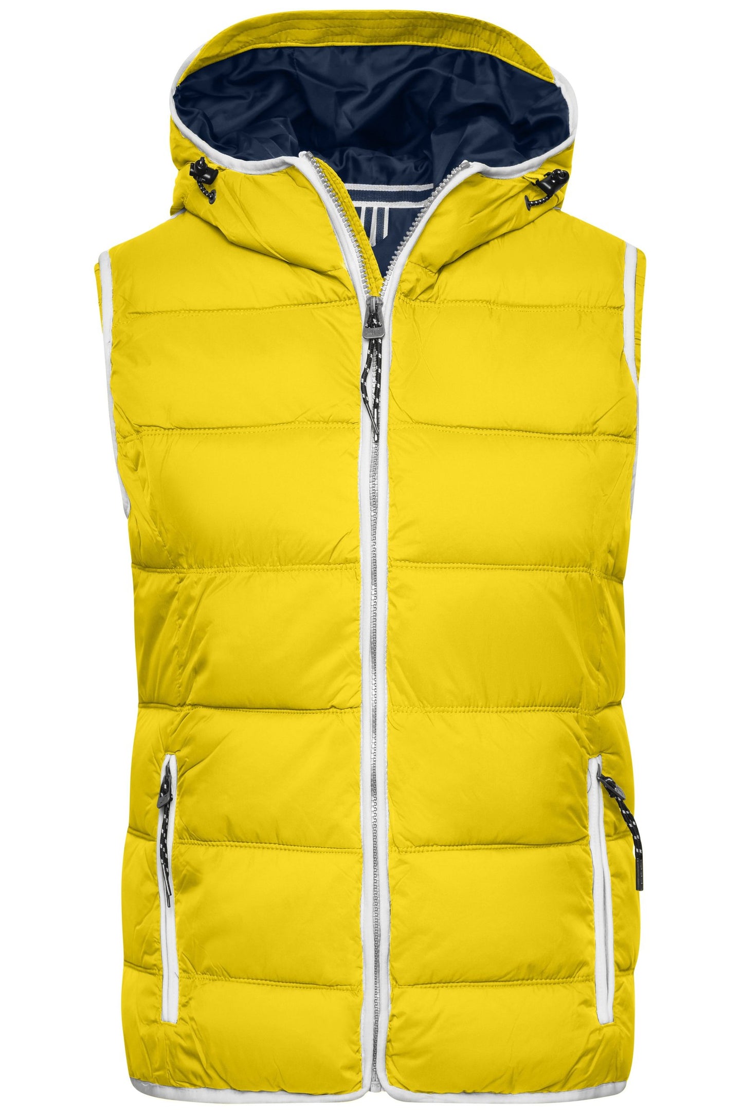 Colete Acolchoado Feminino com Capuz Estilo Náutico