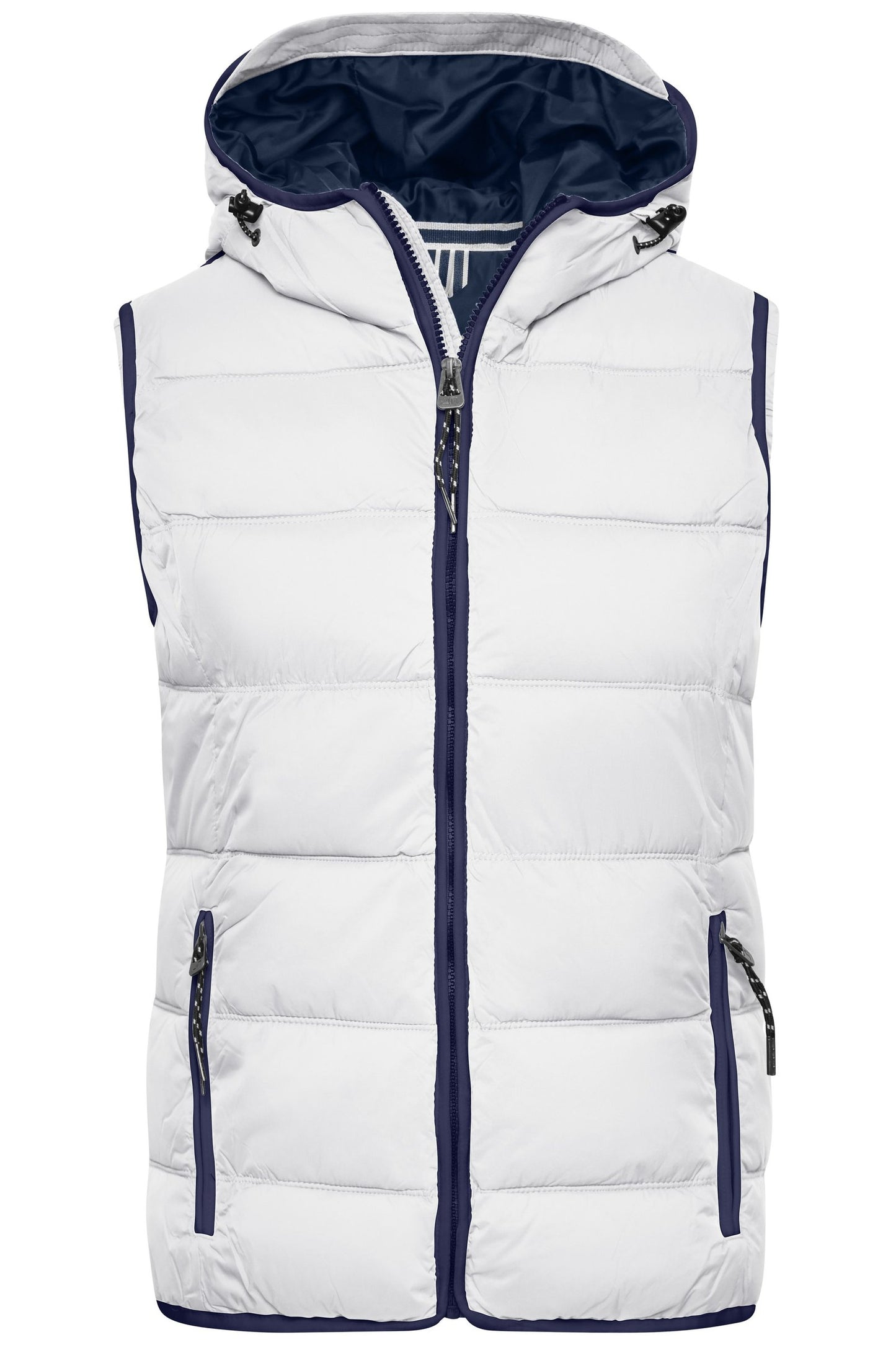 Colete Acolchoado Feminino com Capuz Estilo Náutico
