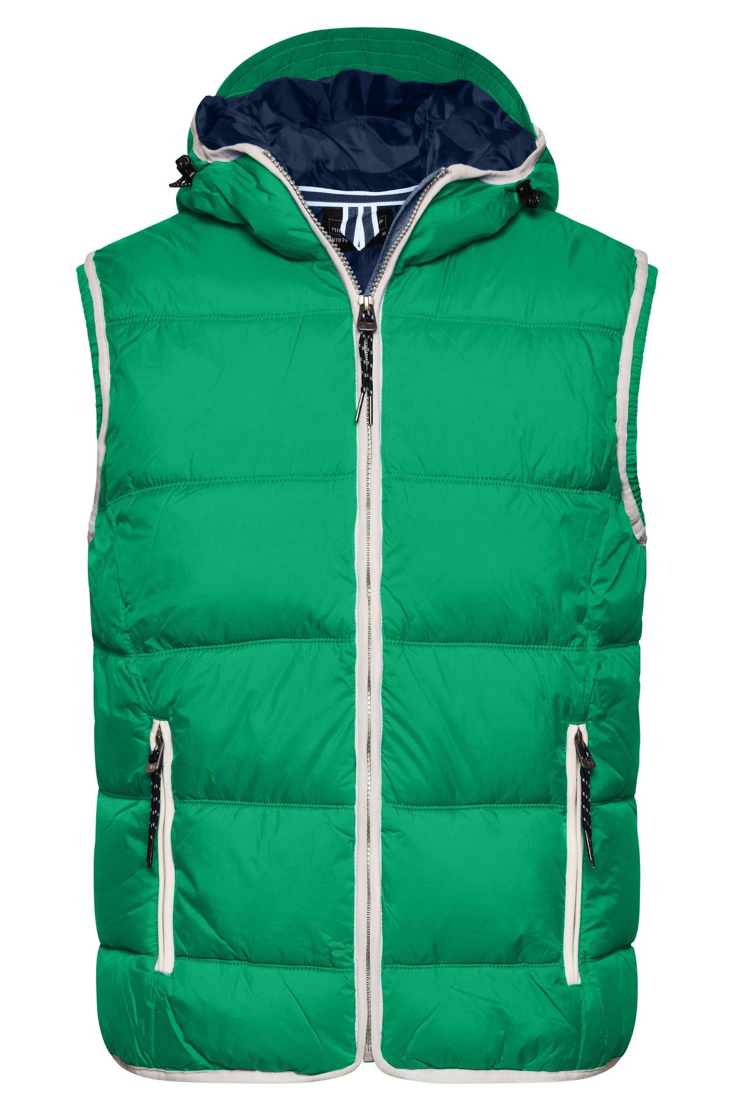Colete Masculino Acolchoado com Capuz Estilo Náutico