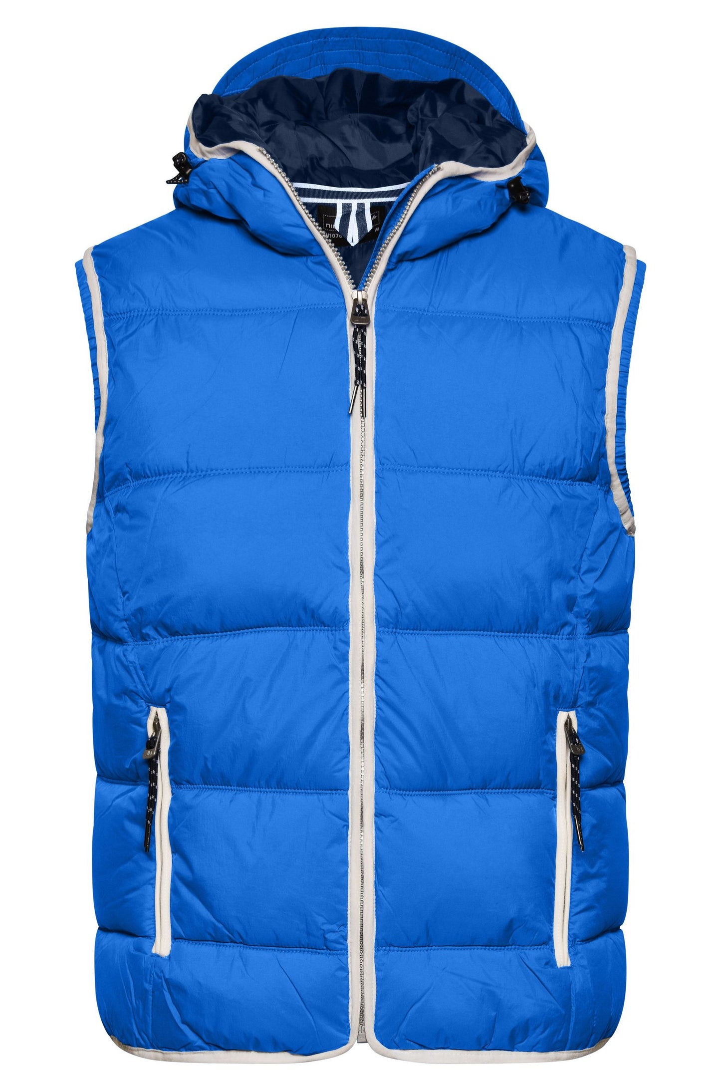 Colete Masculino Acolchoado com Capuz Estilo Náutico