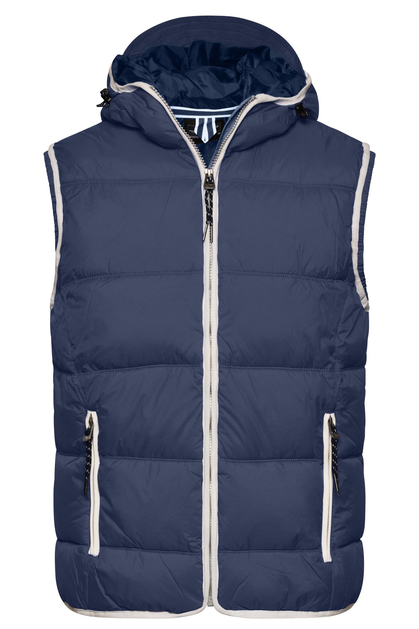 Colete Masculino Acolchoado com Capuz Estilo Náutico