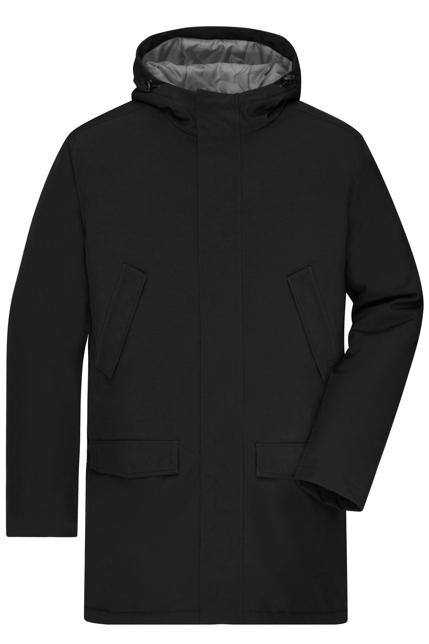 Parka Empresarial Masculina Acolchoada com Capuz