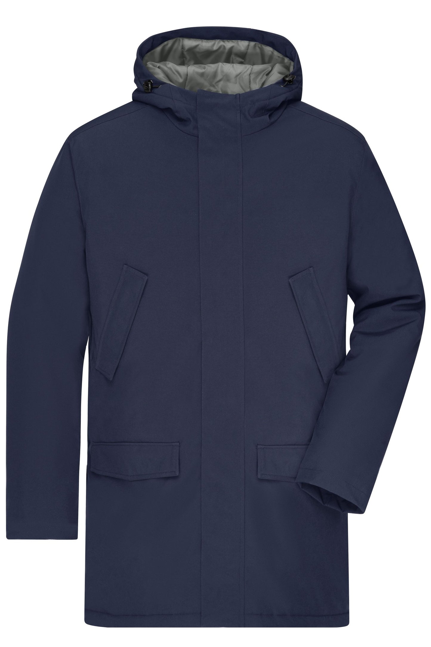 Parka Empresarial Masculina Acolchoada com Capuz