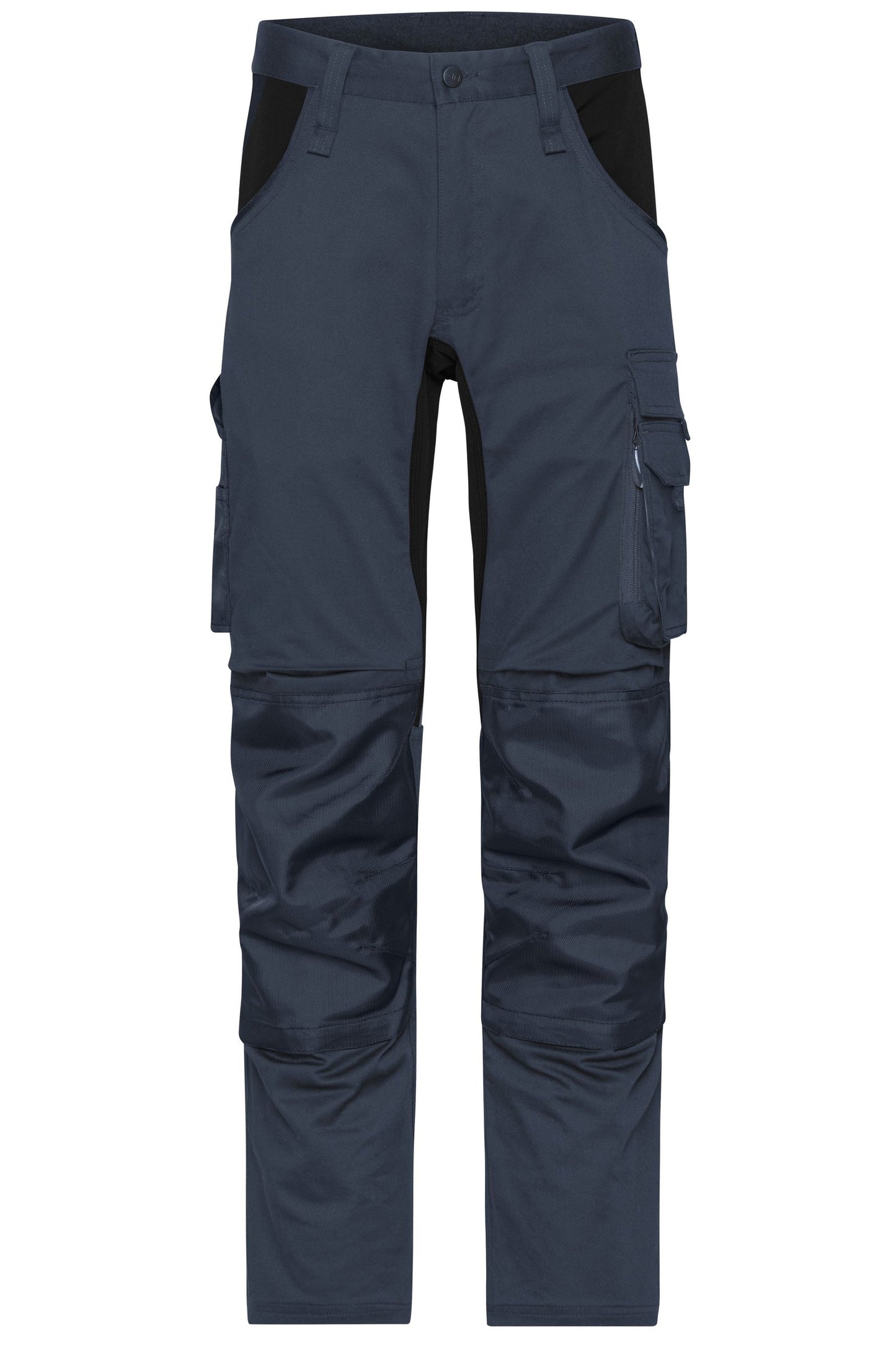 Calças de Trabalho Slim Stretch com Detalhes Funcionais