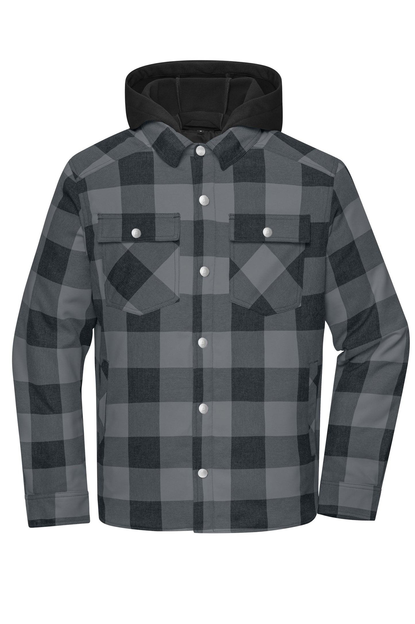 Casaco Camisa Xadrez Acolchoado com Capuz