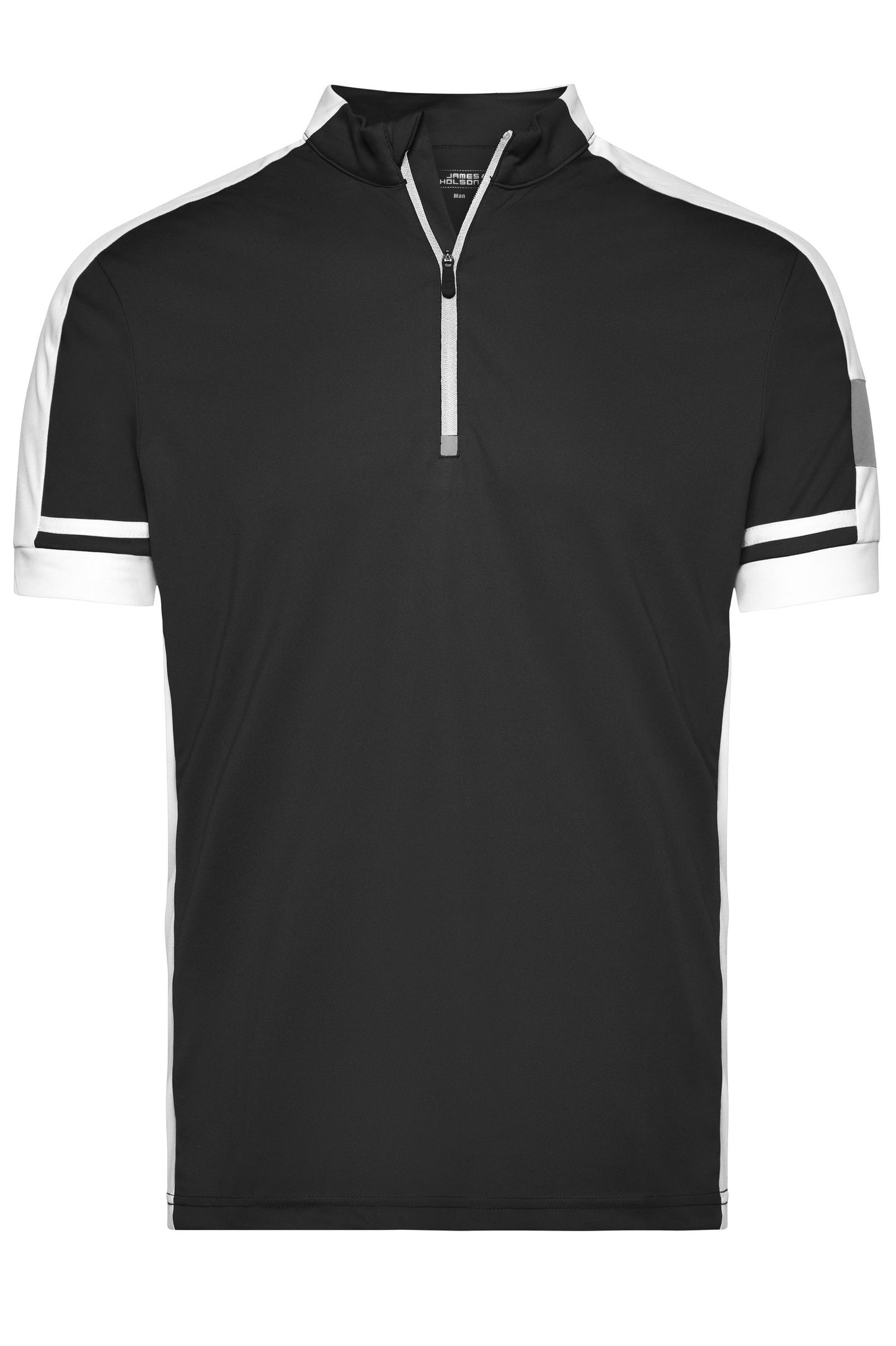 T-shirt ciclismo masculina com meio fecho