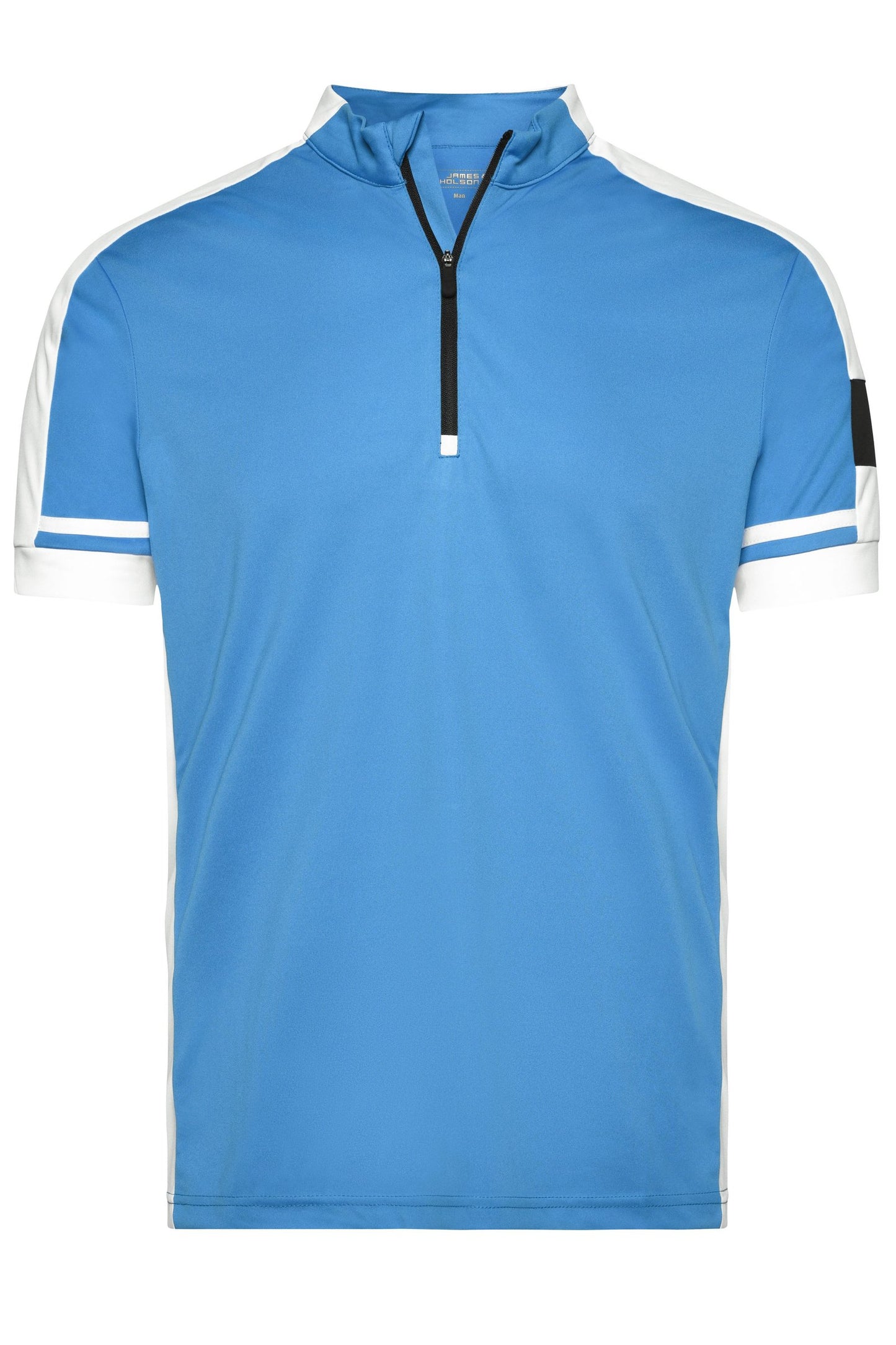 T-shirt ciclismo masculina com meio fecho