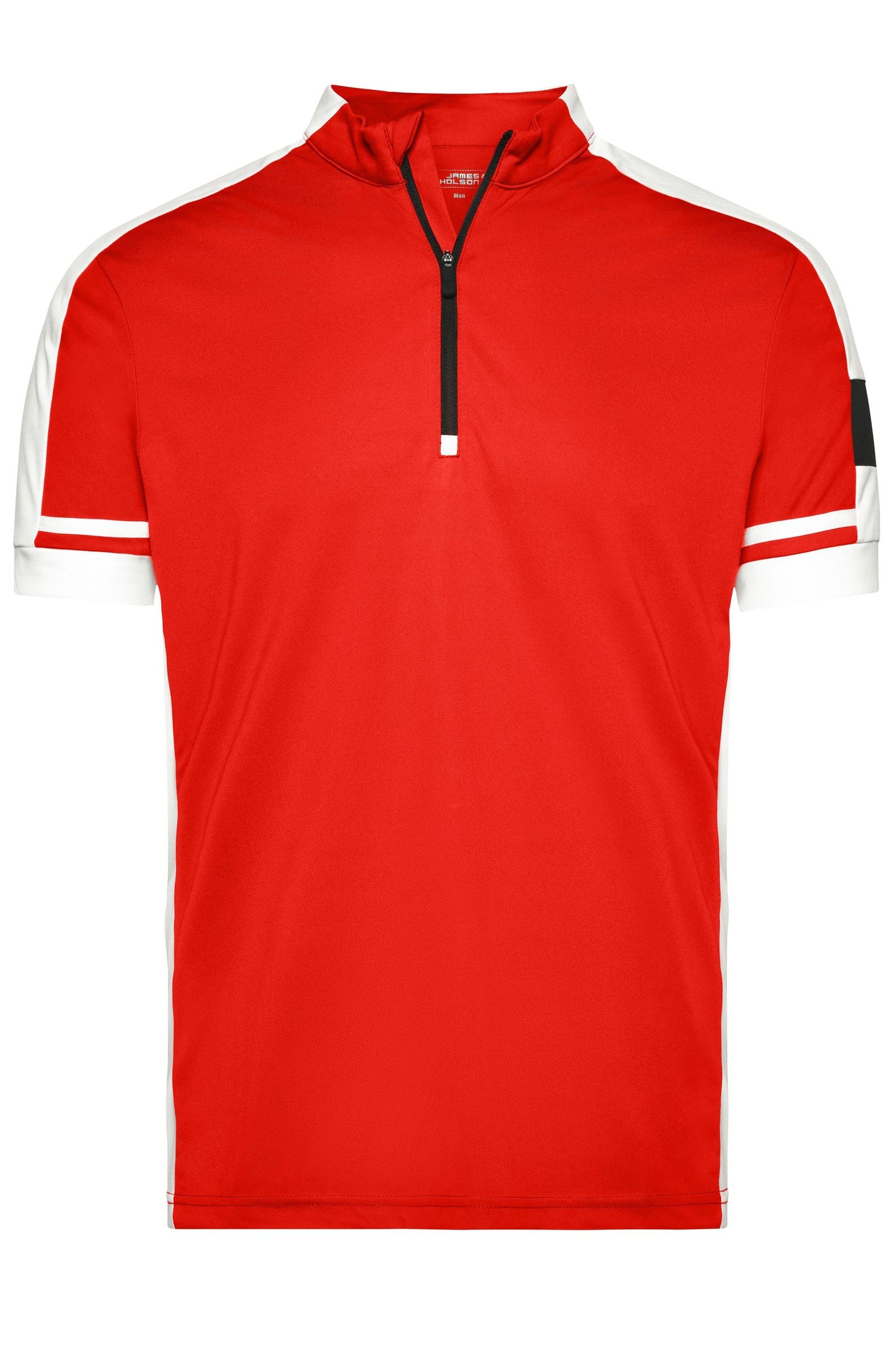 T-shirt ciclismo masculina com meio fecho