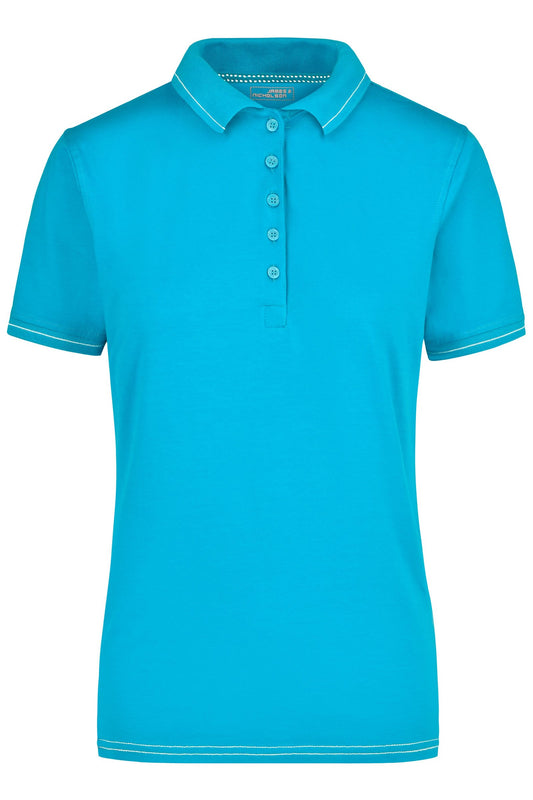 Polo Elástico Feminino com Risca Contrastante
