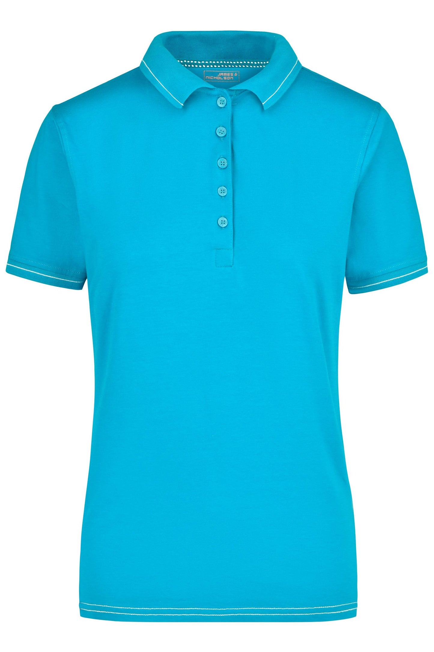 Polo Elástico Feminino com Risca Contrastante