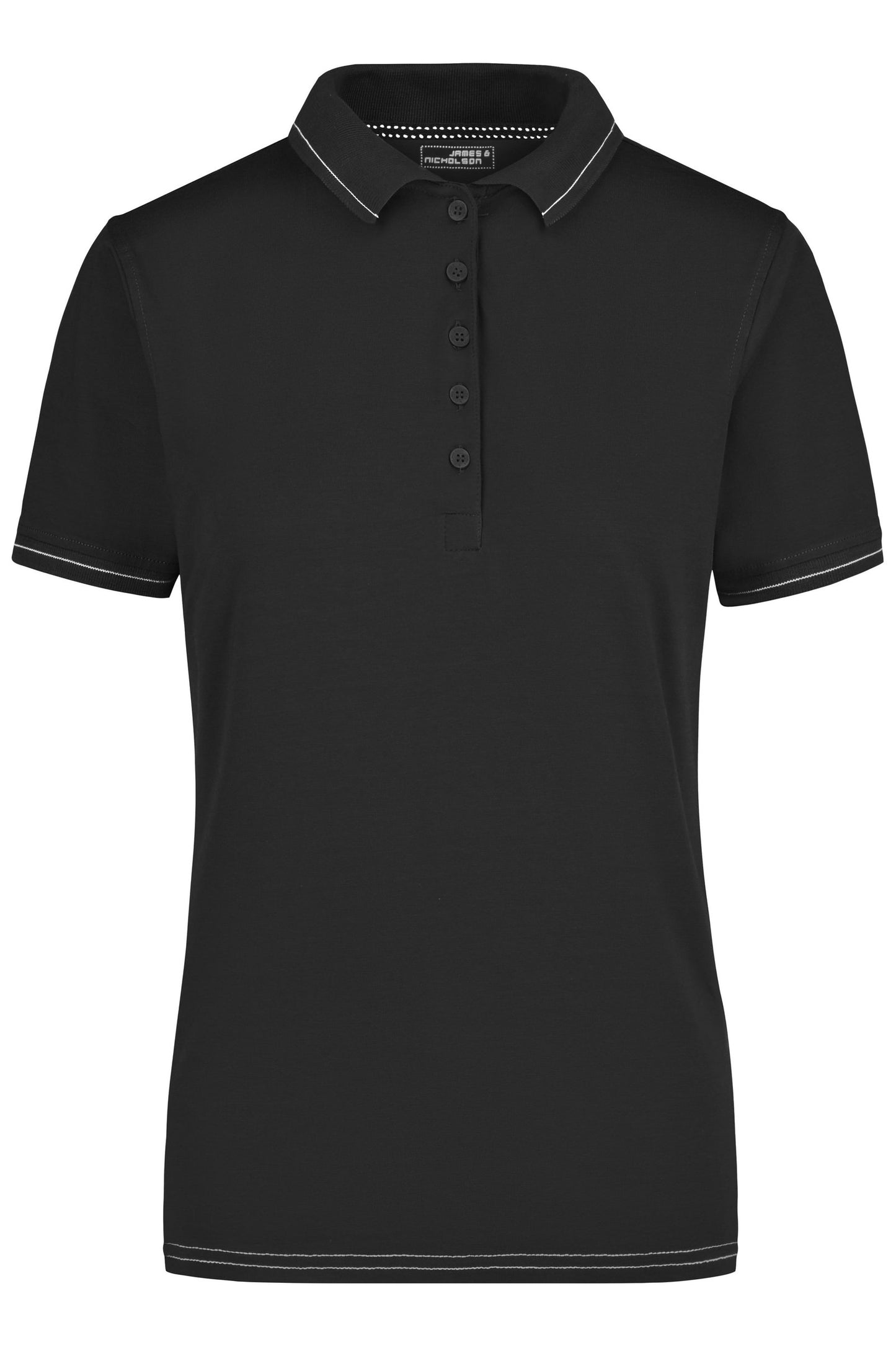 Polo Elástico Feminino com Risca Contrastante