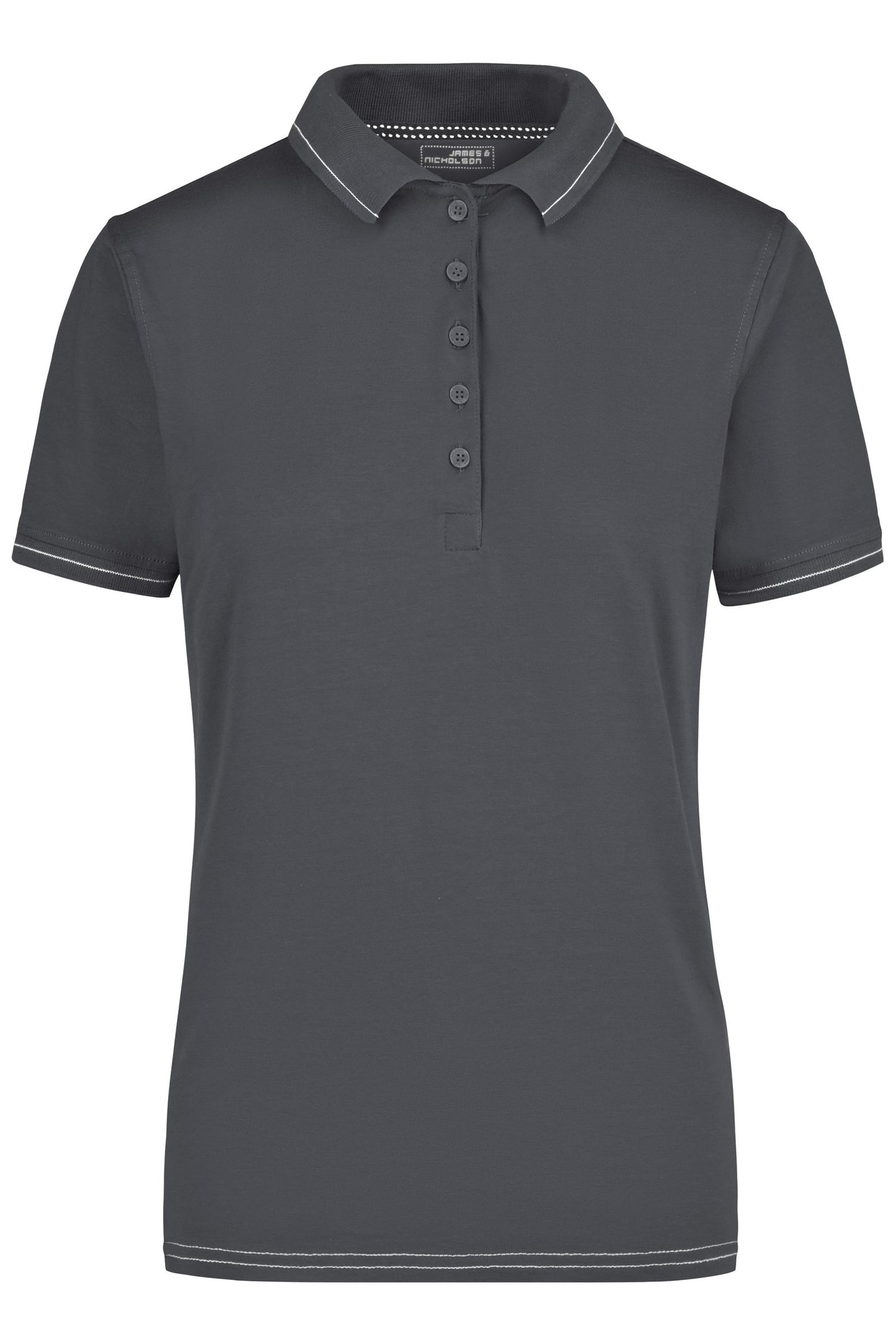Polo Elástico Feminino com Risca Contrastante