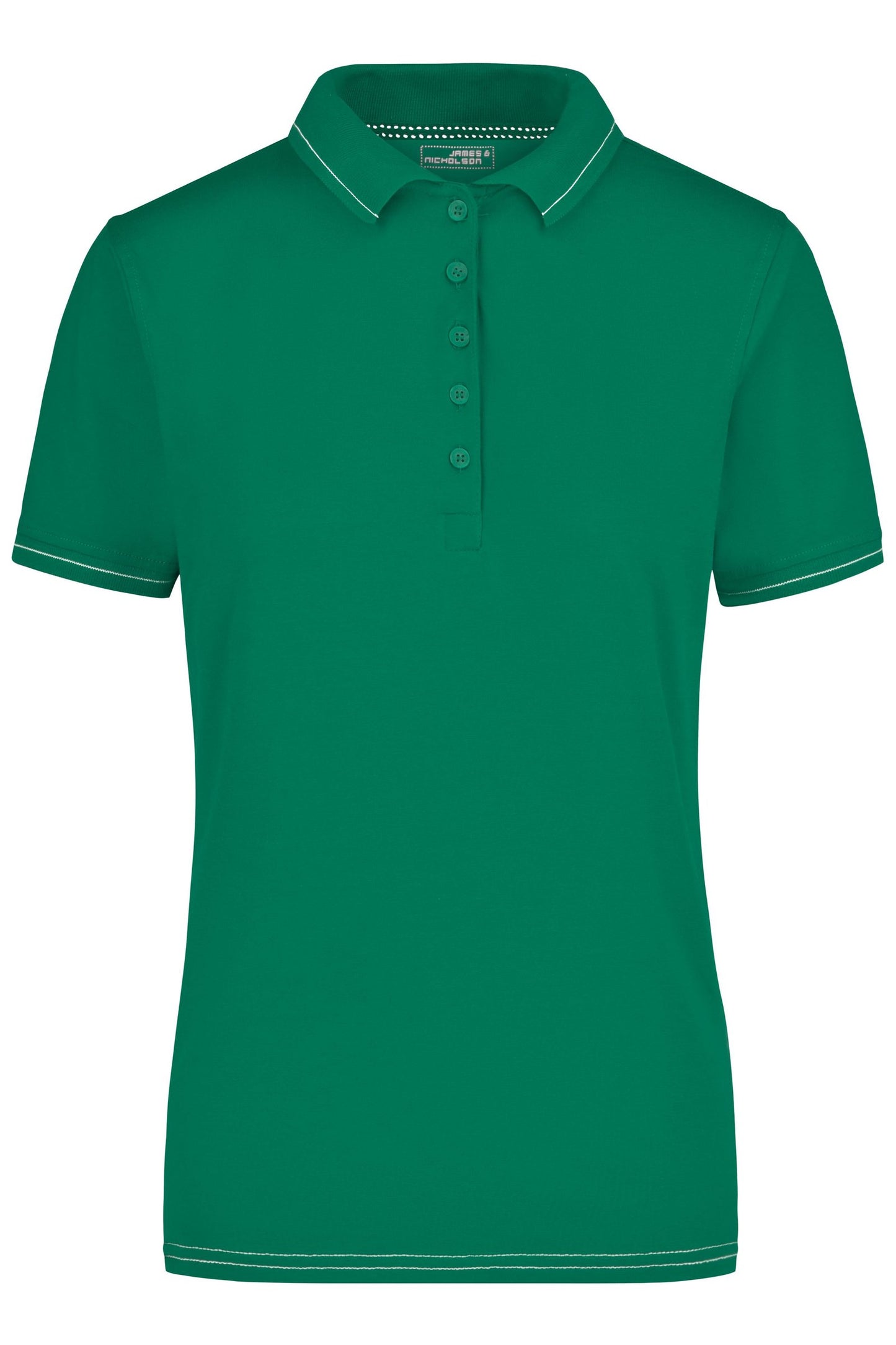Polo Elástico Feminino com Risca Contrastante