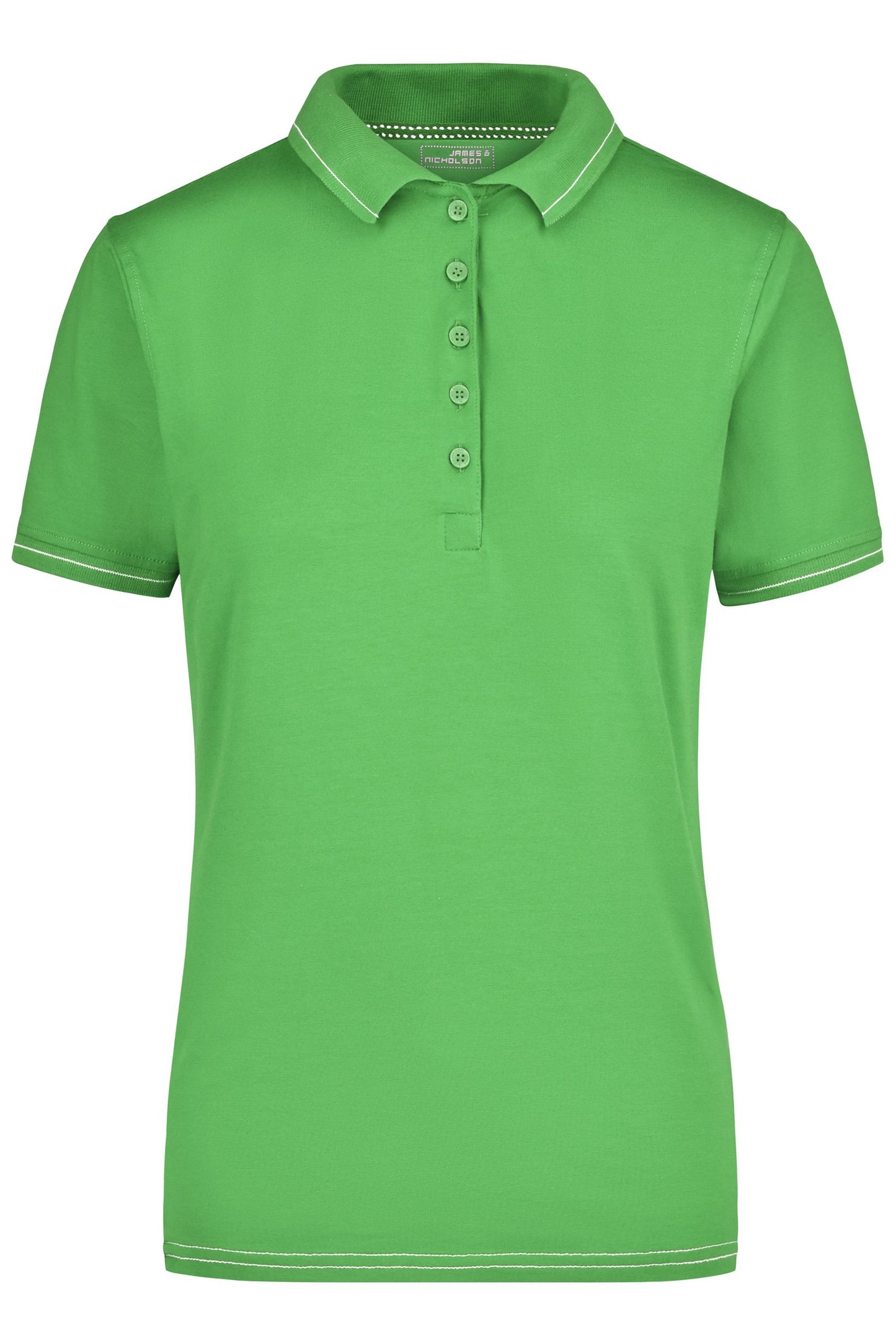 Polo Elástico Feminino com Risca Contrastante