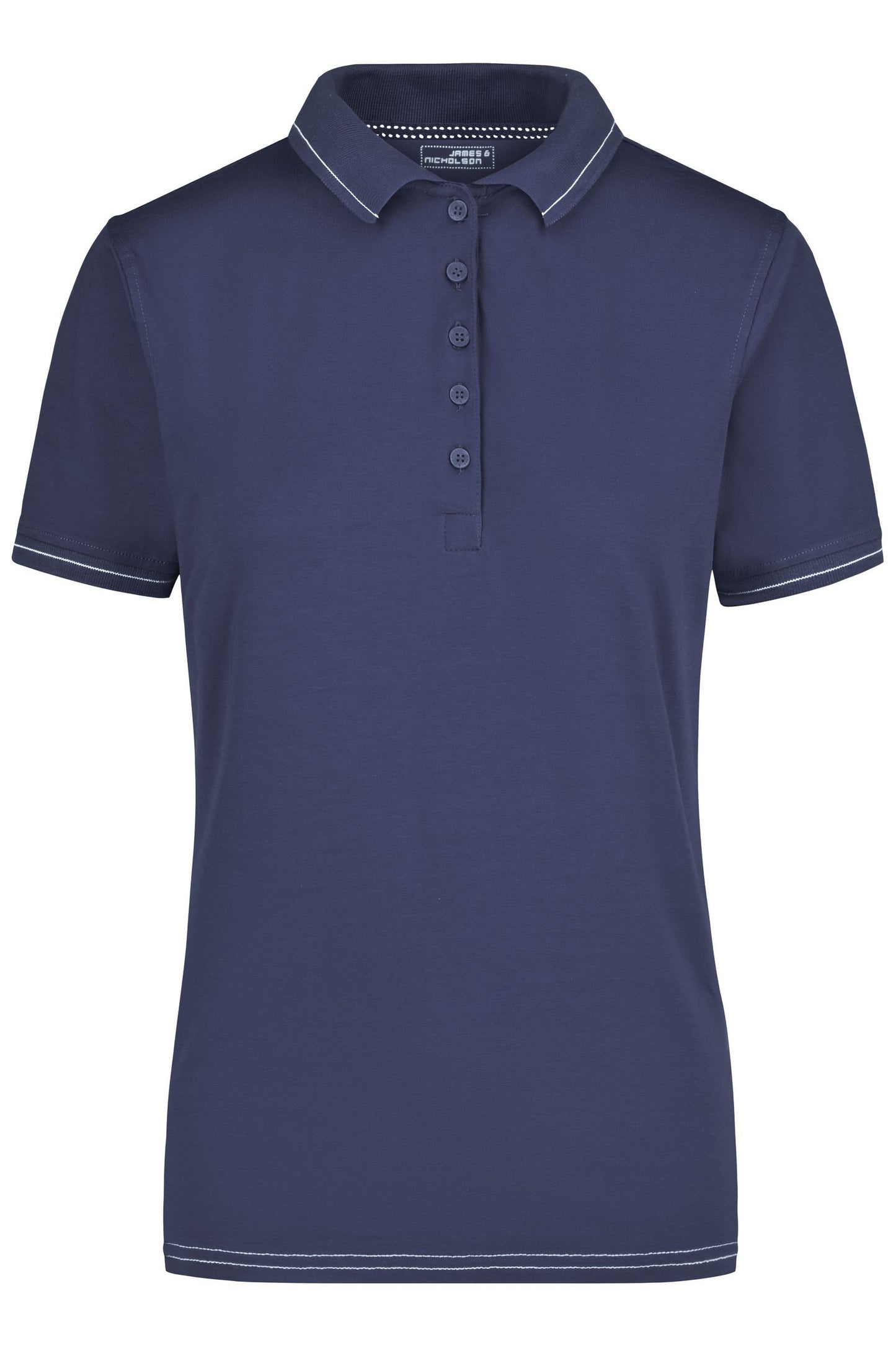 Polo Elástico Feminino com Risca Contrastante