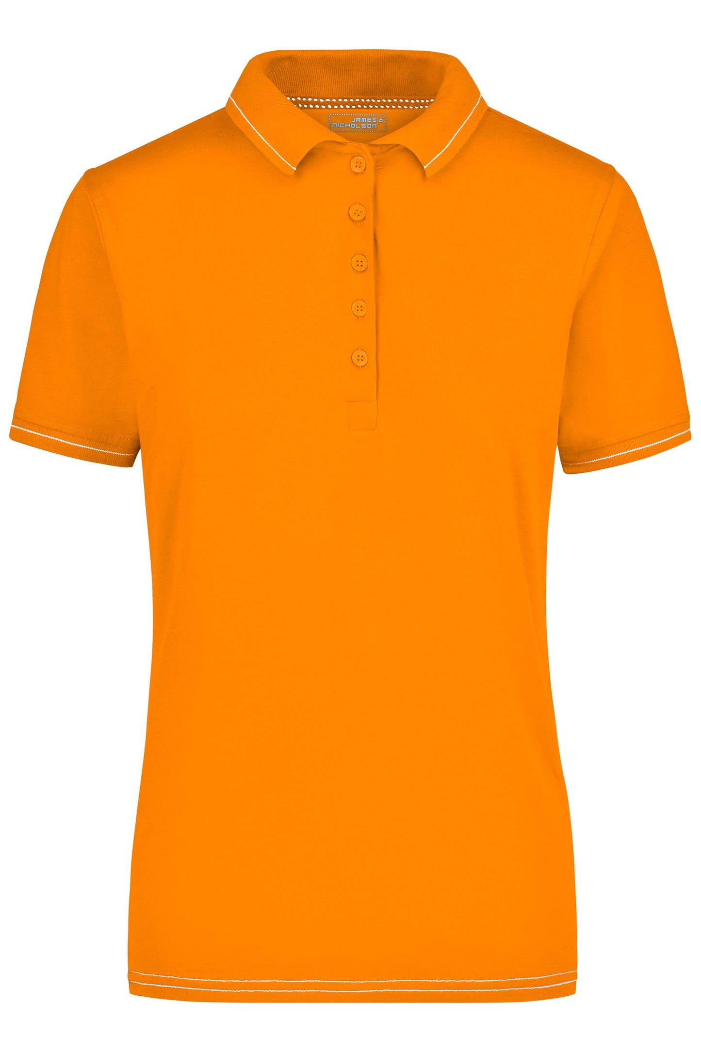 Polo Elástico Feminino com Risca Contrastante
