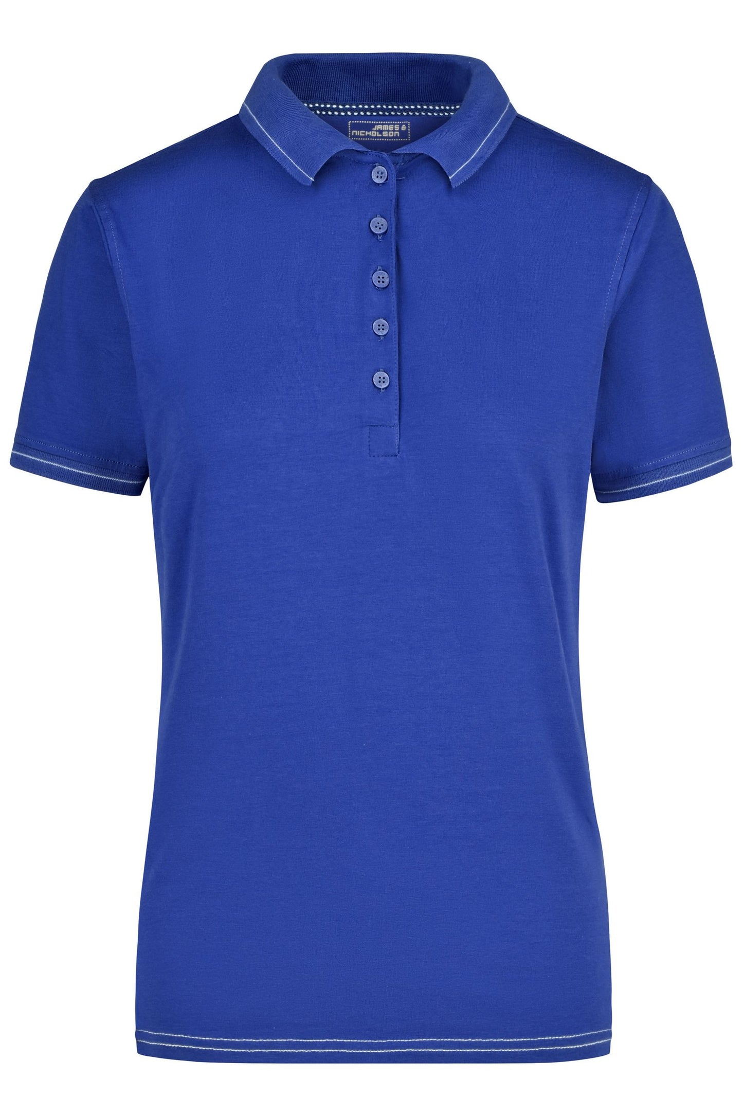 Polo Elástico Feminino com Risca Contrastante