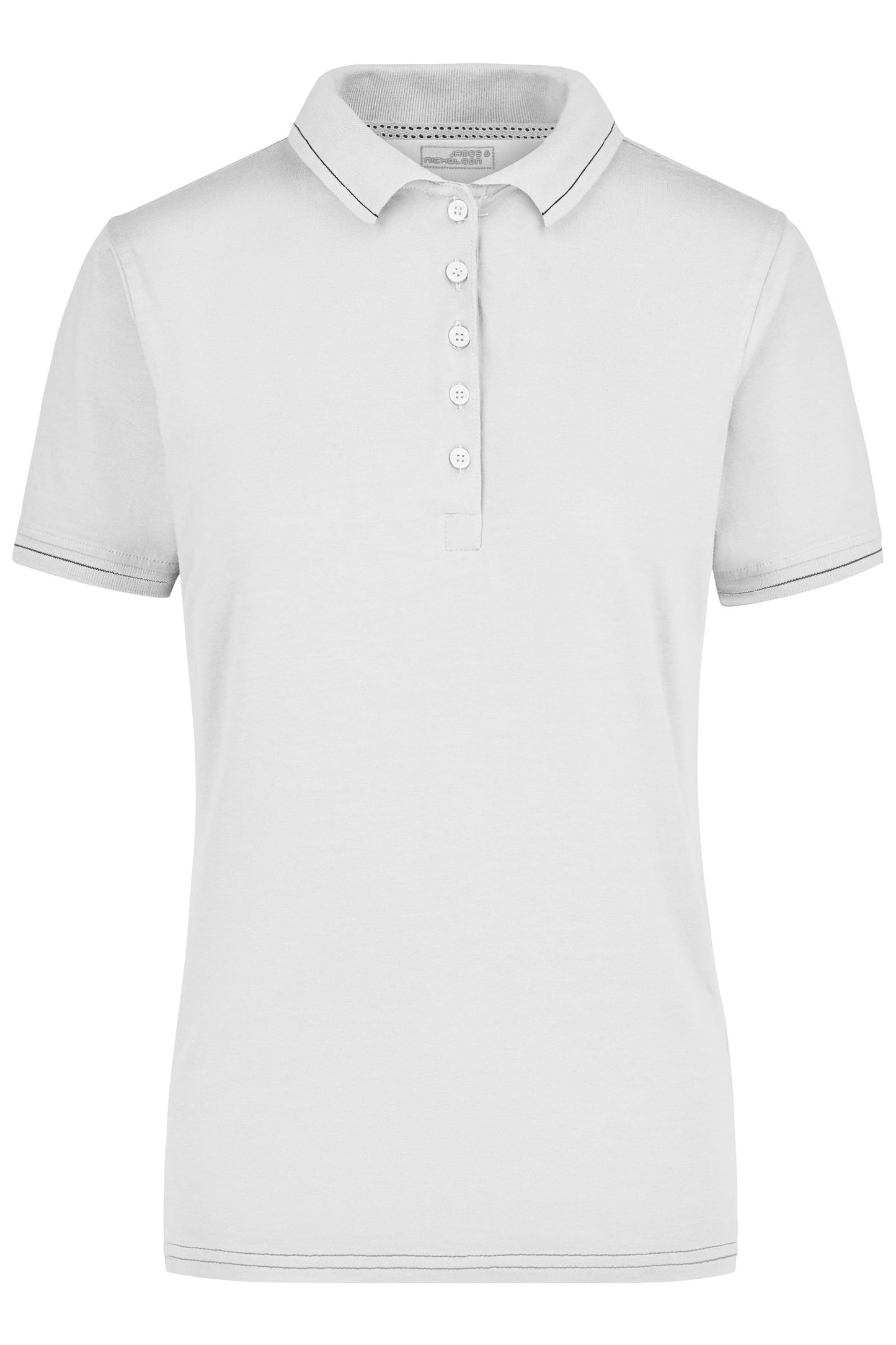 Polo Elástico Feminino com Risca Contrastante