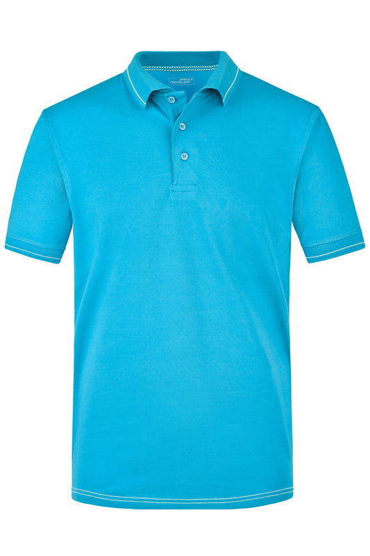 Polo Elástico Masculino com Risca Contrastante