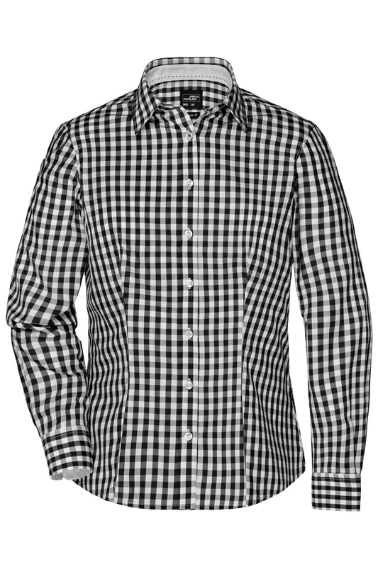 Blusa às Riscas com Detalhes Contrastantes para Senhora
