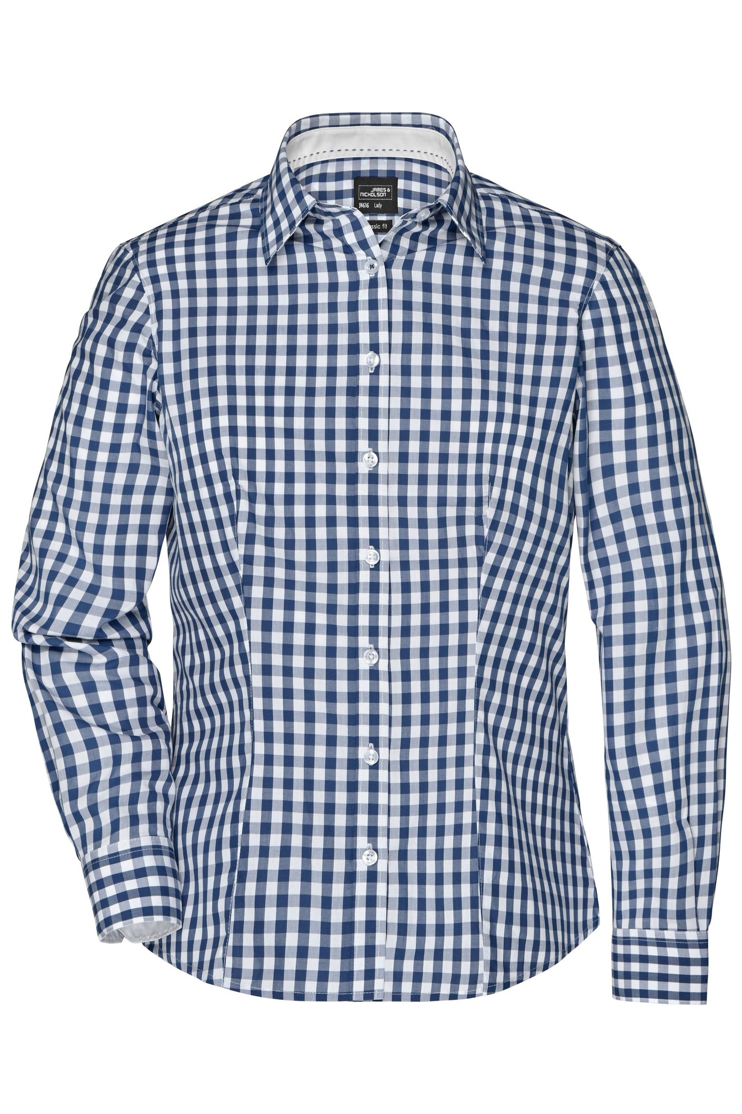 Blusa às Riscas com Detalhes Contrastantes para Senhora