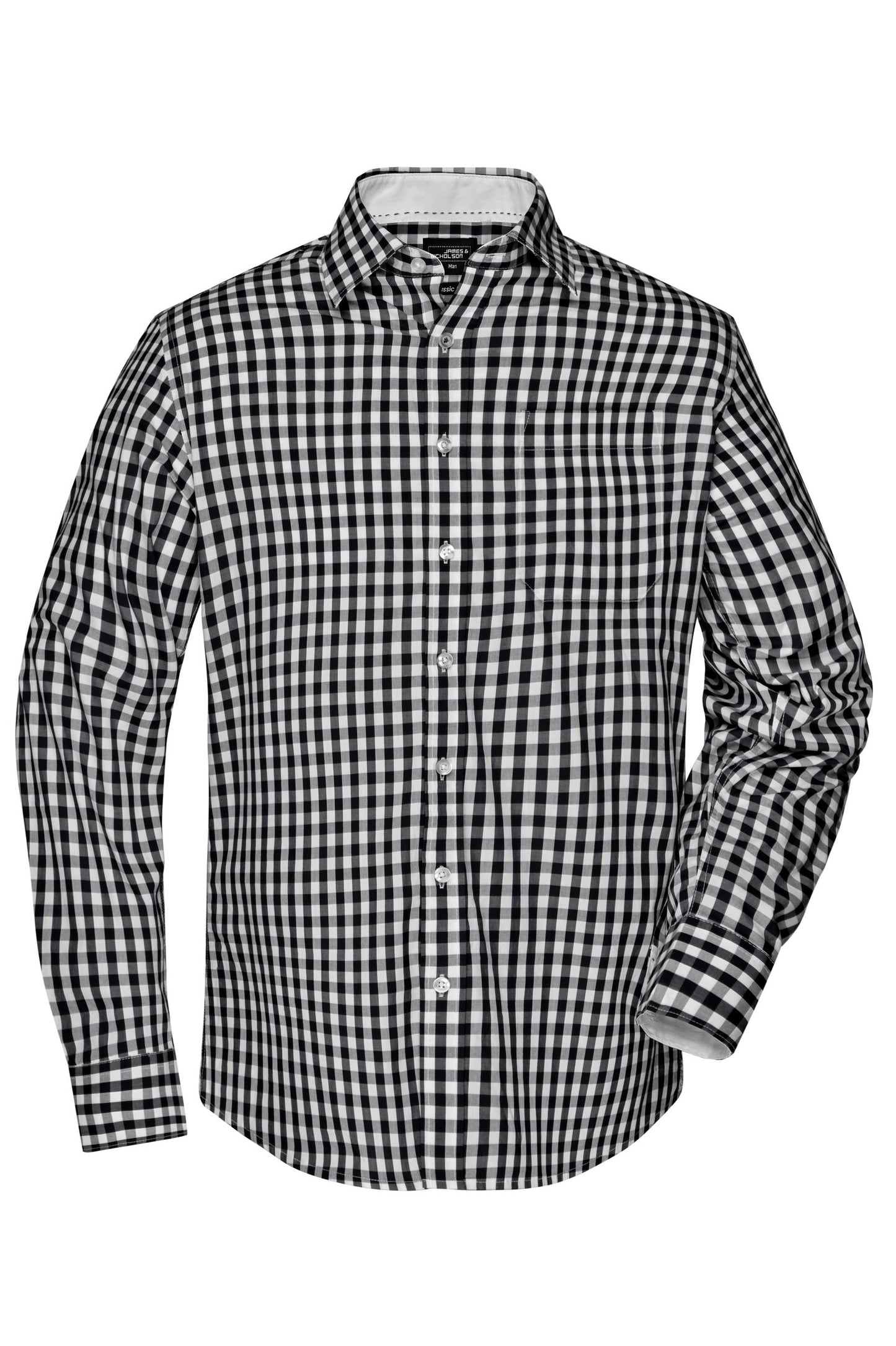 Camisa Homem Xadrez com Detalhes Contrastantes