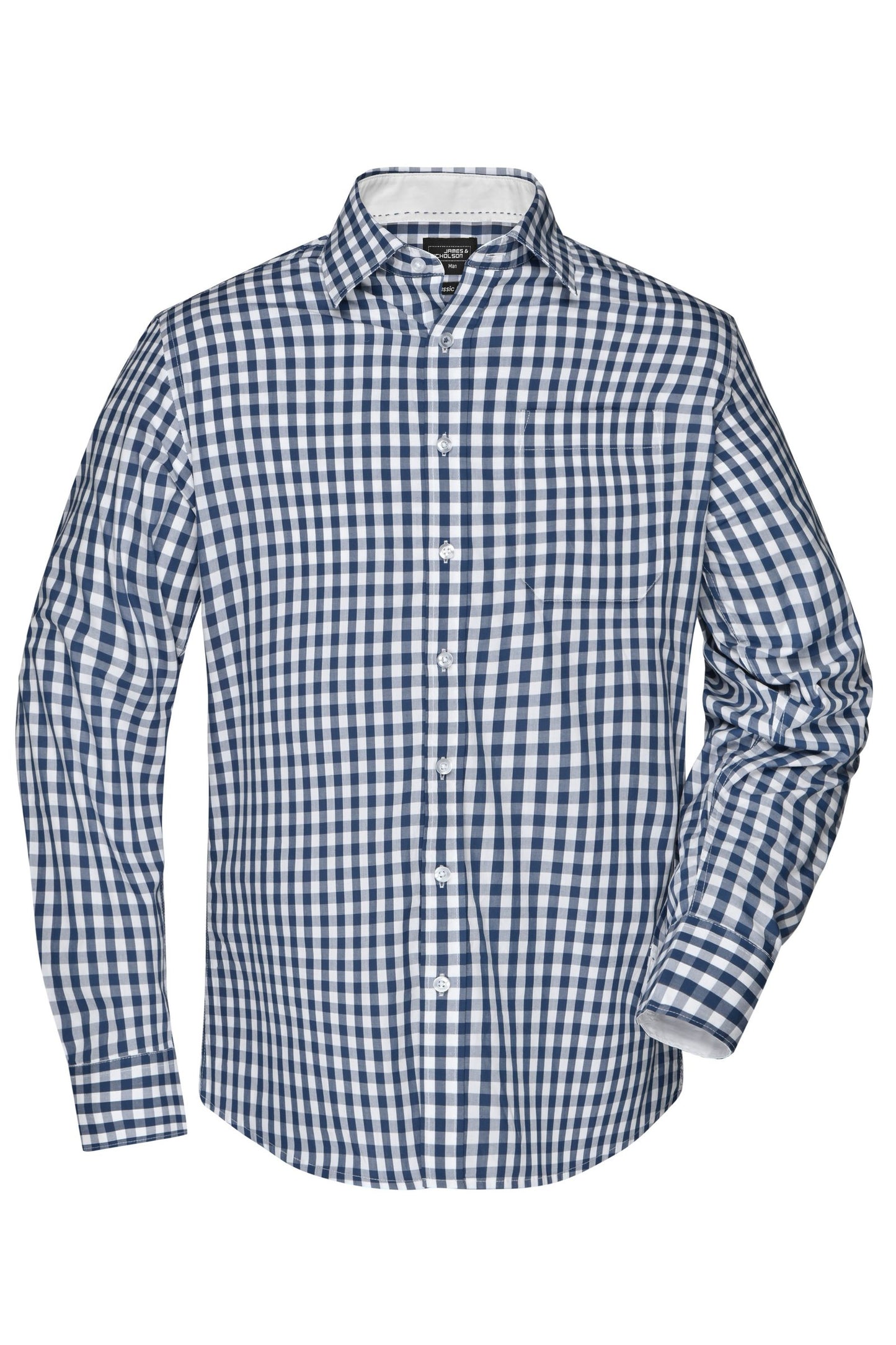Camisa Homem Xadrez com Detalhes Contrastantes