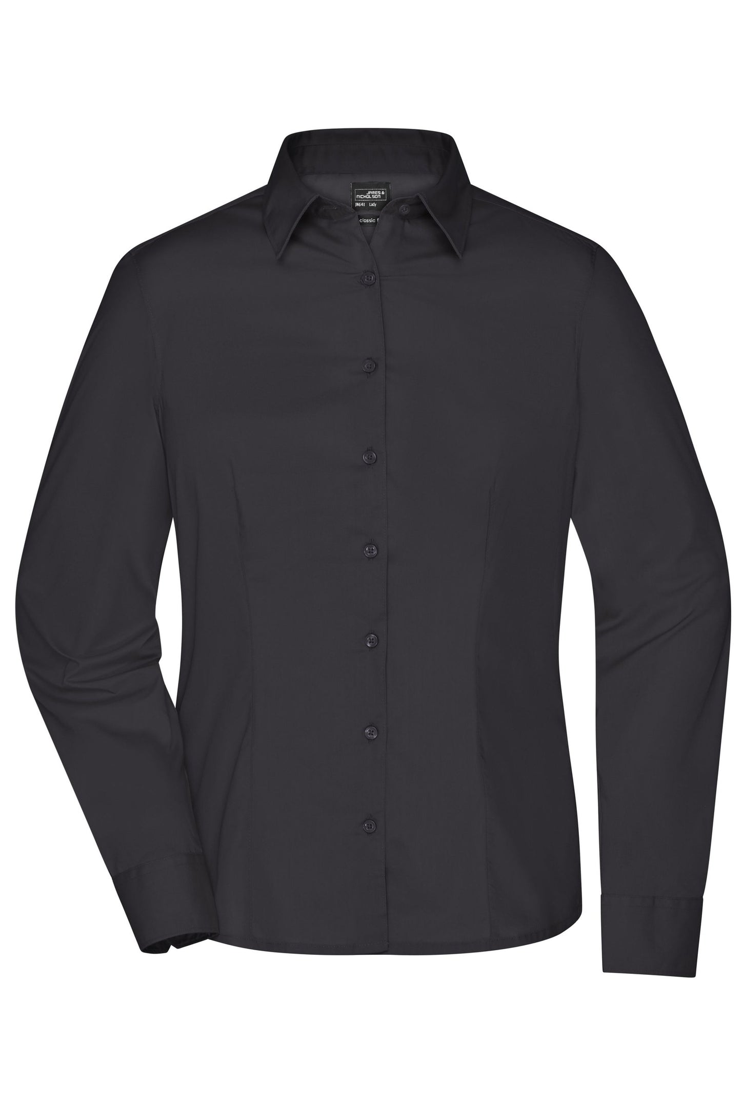 Camisa Senhora Manga Comprida em Tecido Misturado