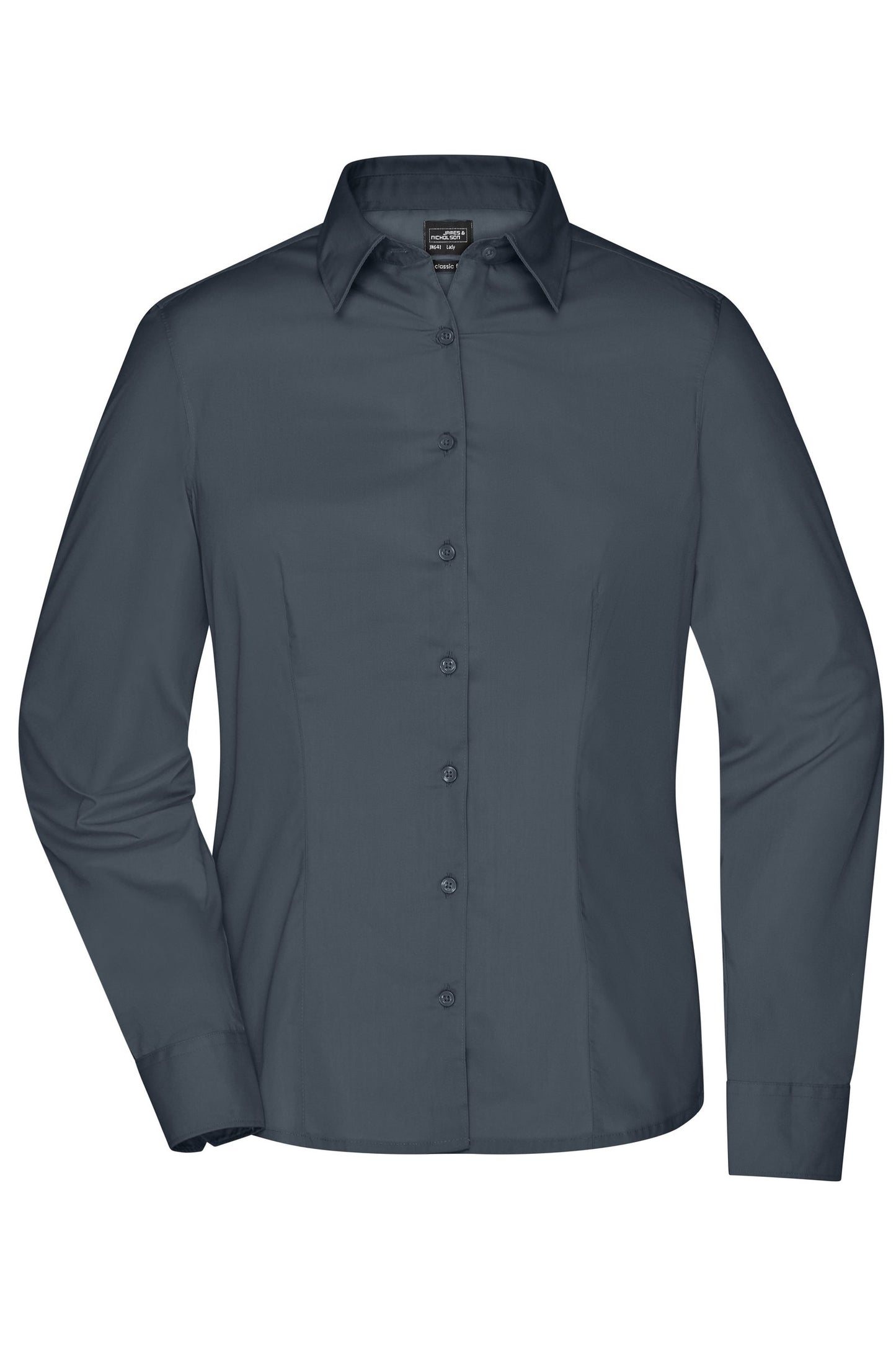 Camisa Senhora Manga Comprida em Tecido Misturado