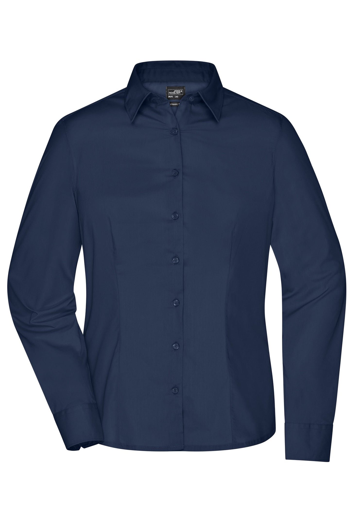 Camisa Senhora Manga Comprida em Tecido Misturado
