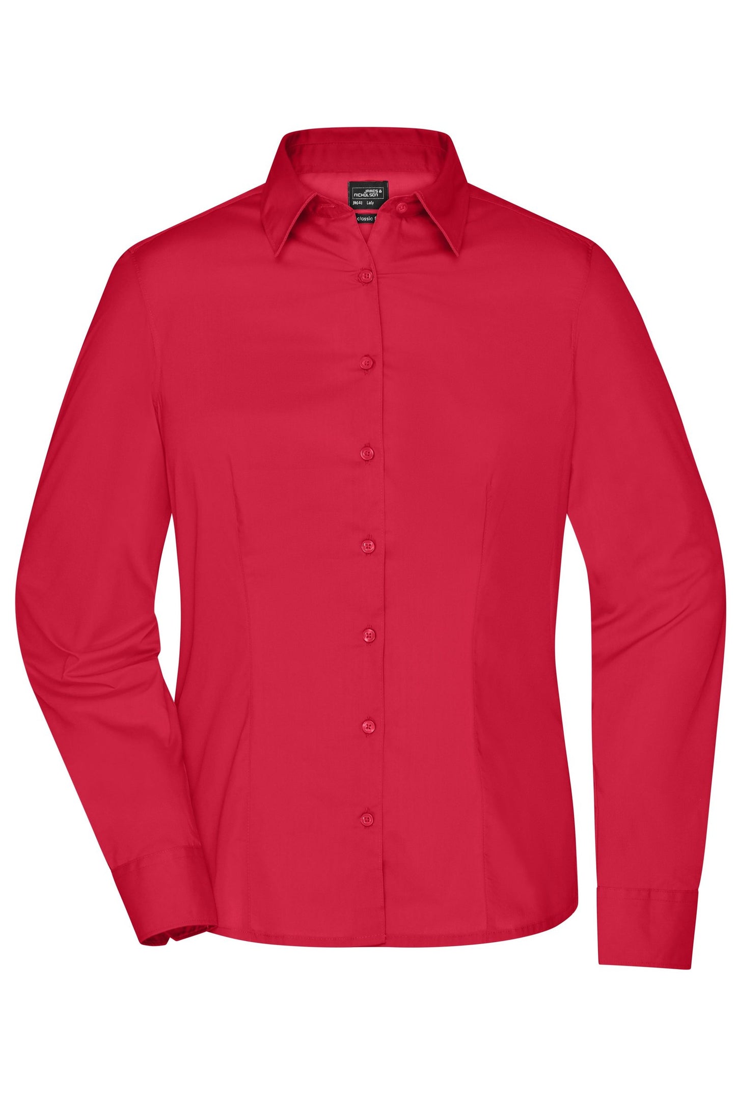 Camisa Senhora Manga Comprida em Tecido Misturado