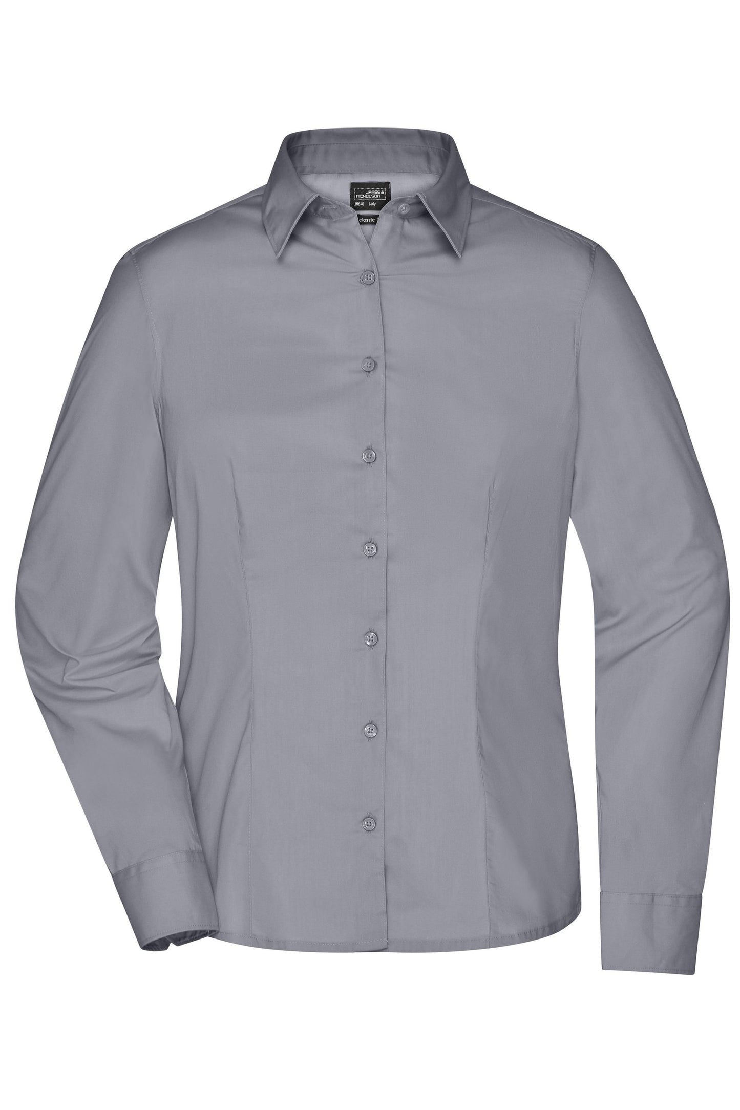 Camisa Senhora Manga Comprida em Tecido Misturado