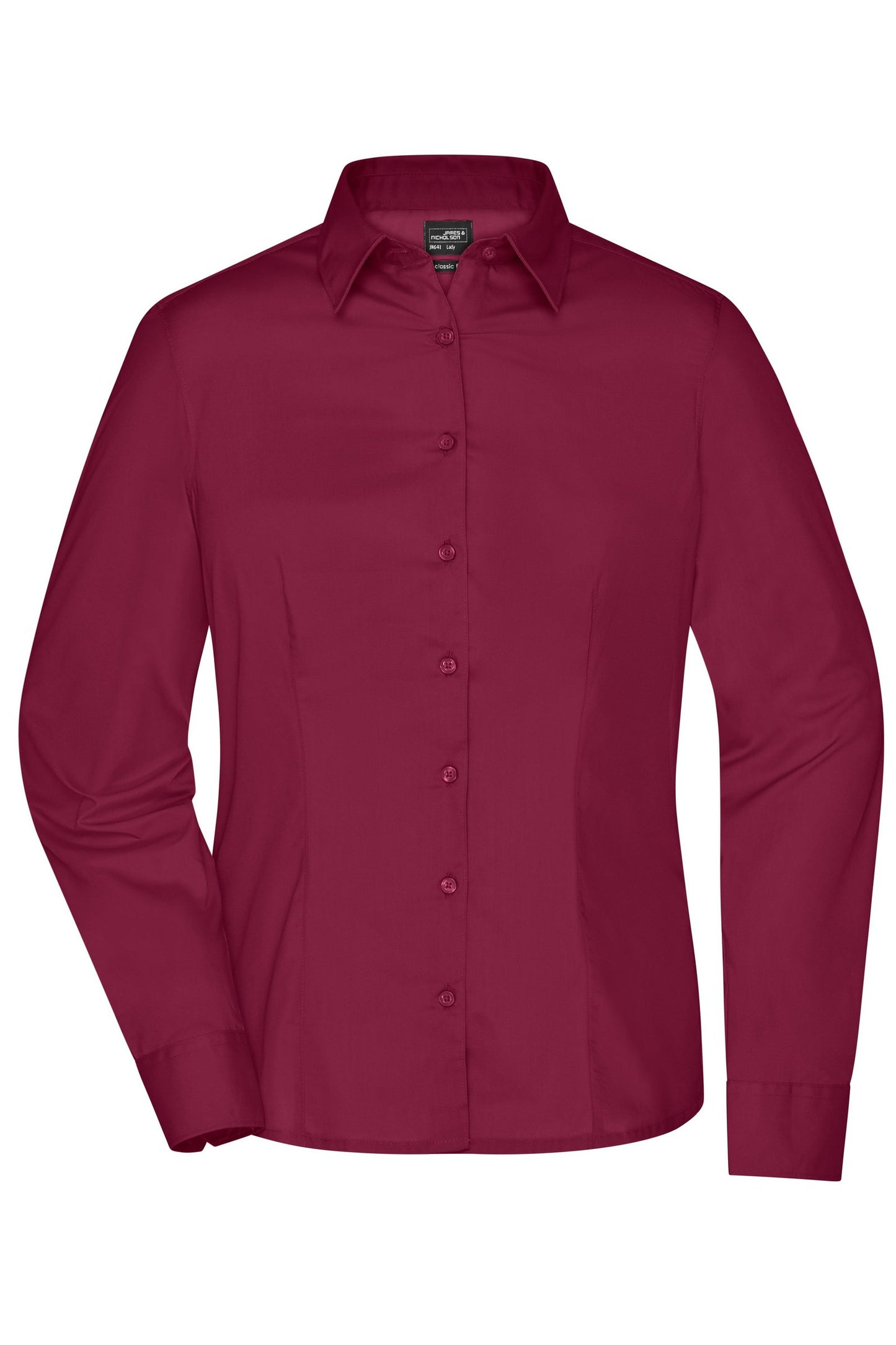 Camisa Senhora Manga Comprida em Tecido Misturado
