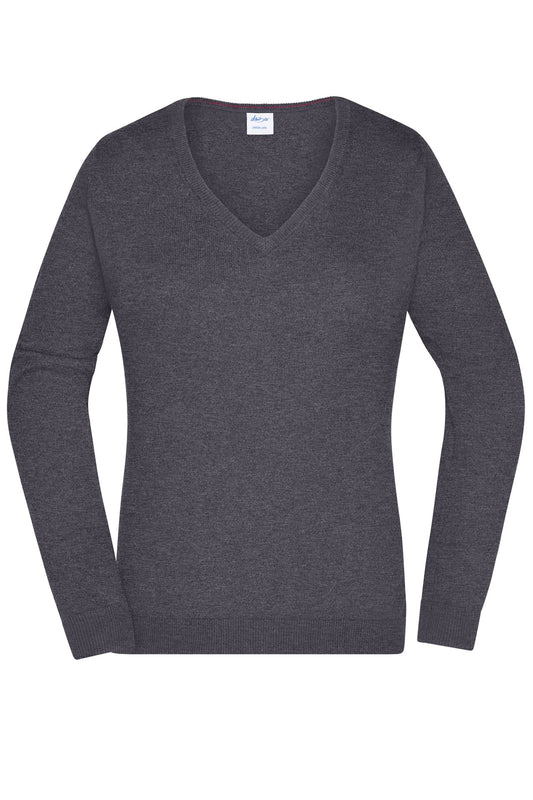 Pullover Senhora Decote V em Algodão Clássico