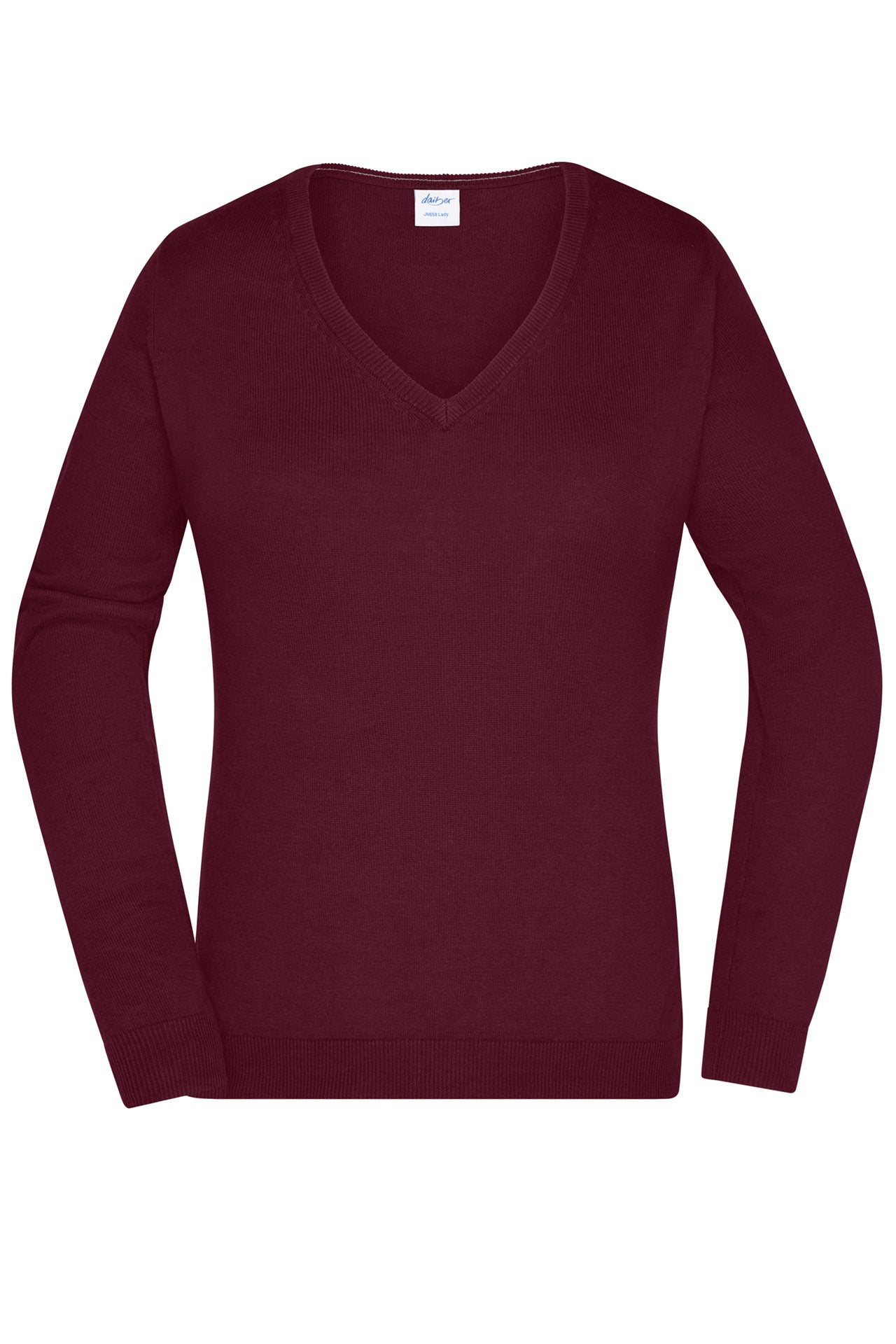 Pullover Senhora Decote V em Algodão Clássico