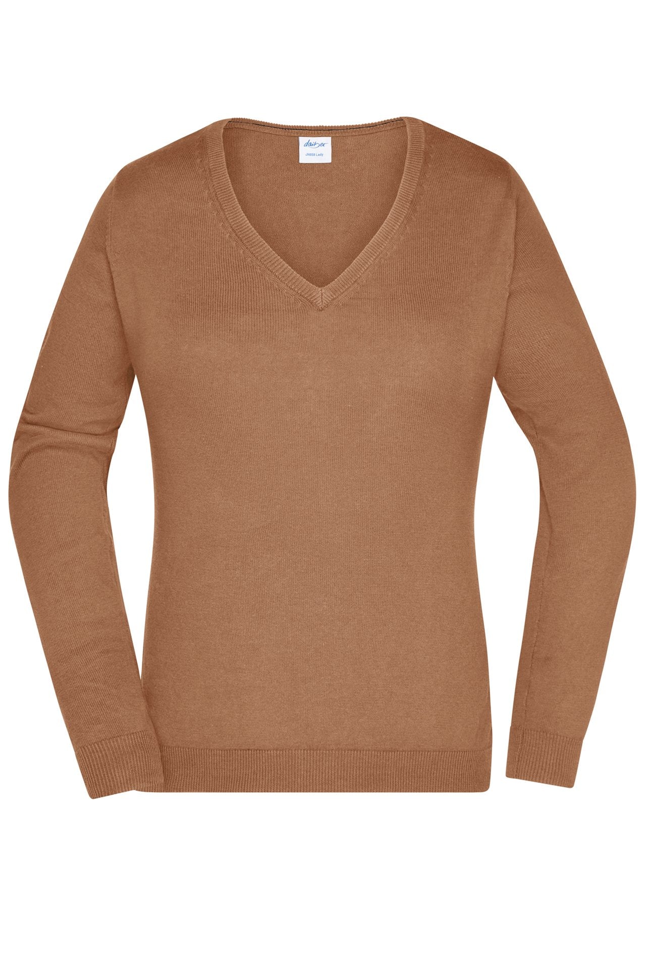 Pullover Senhora Decote V em Algodão Clássico