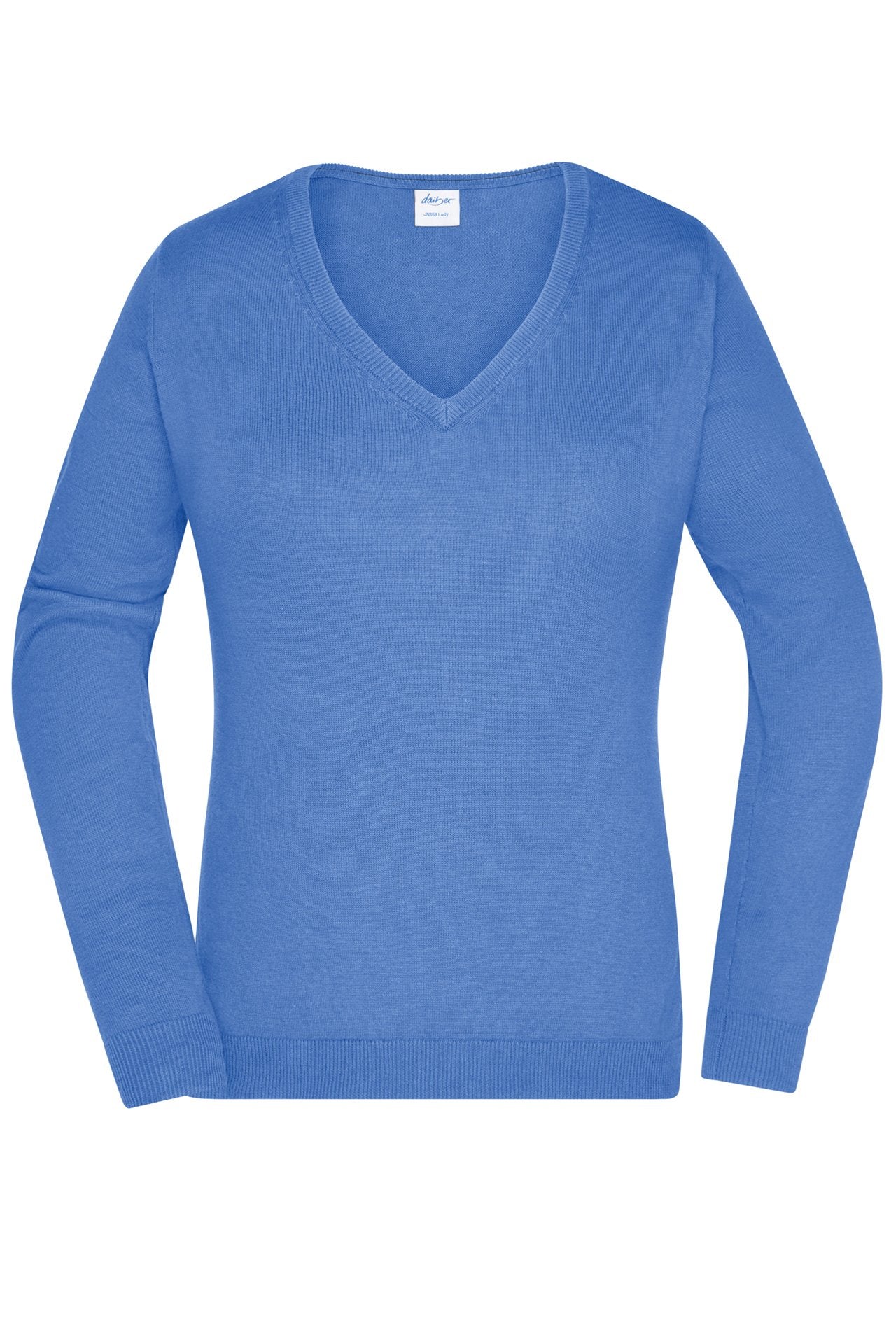 Pullover Senhora Decote V em Algodão Clássico