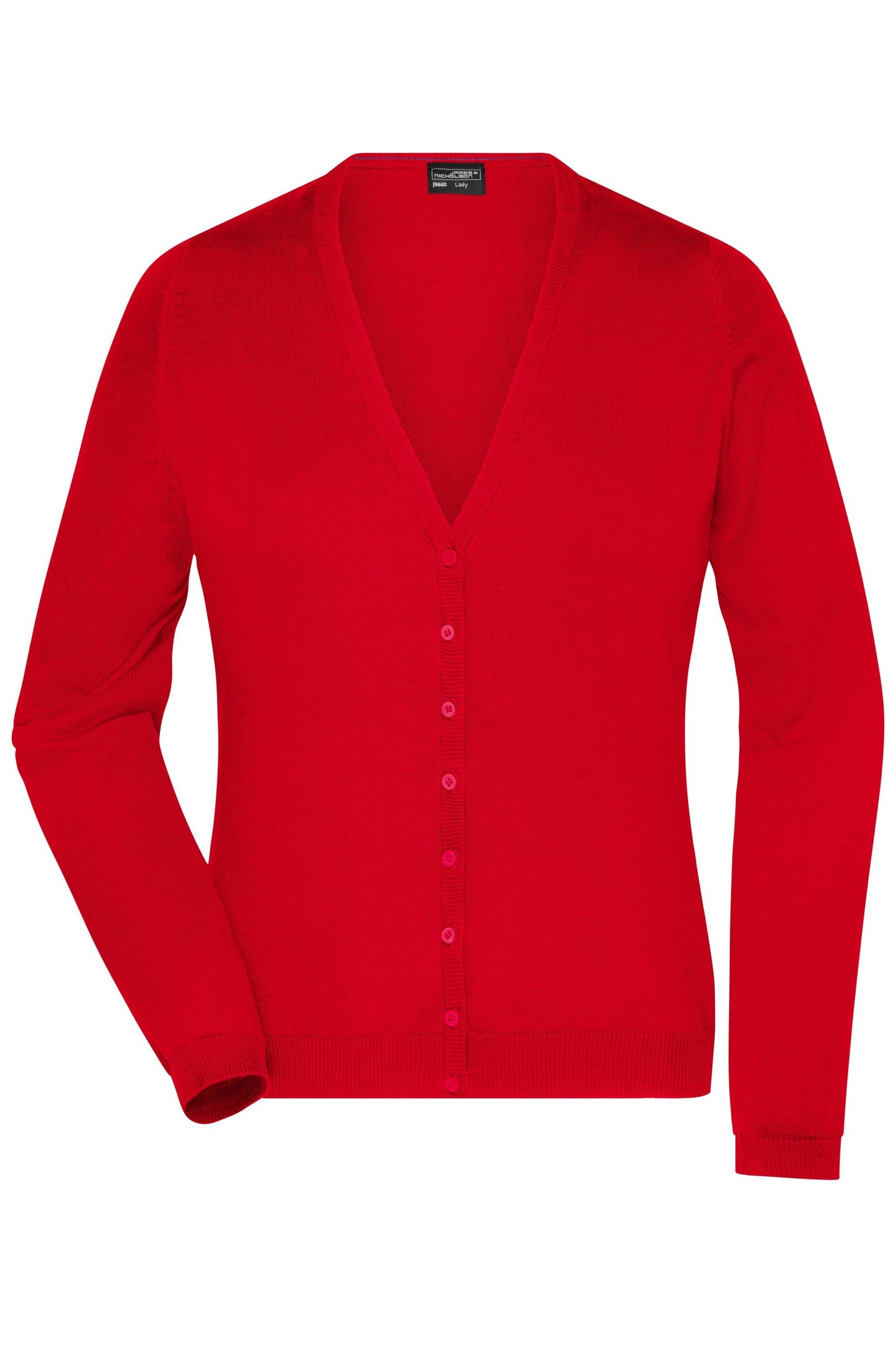 Cardigan Senhora Gola V em Algodão Clássico
