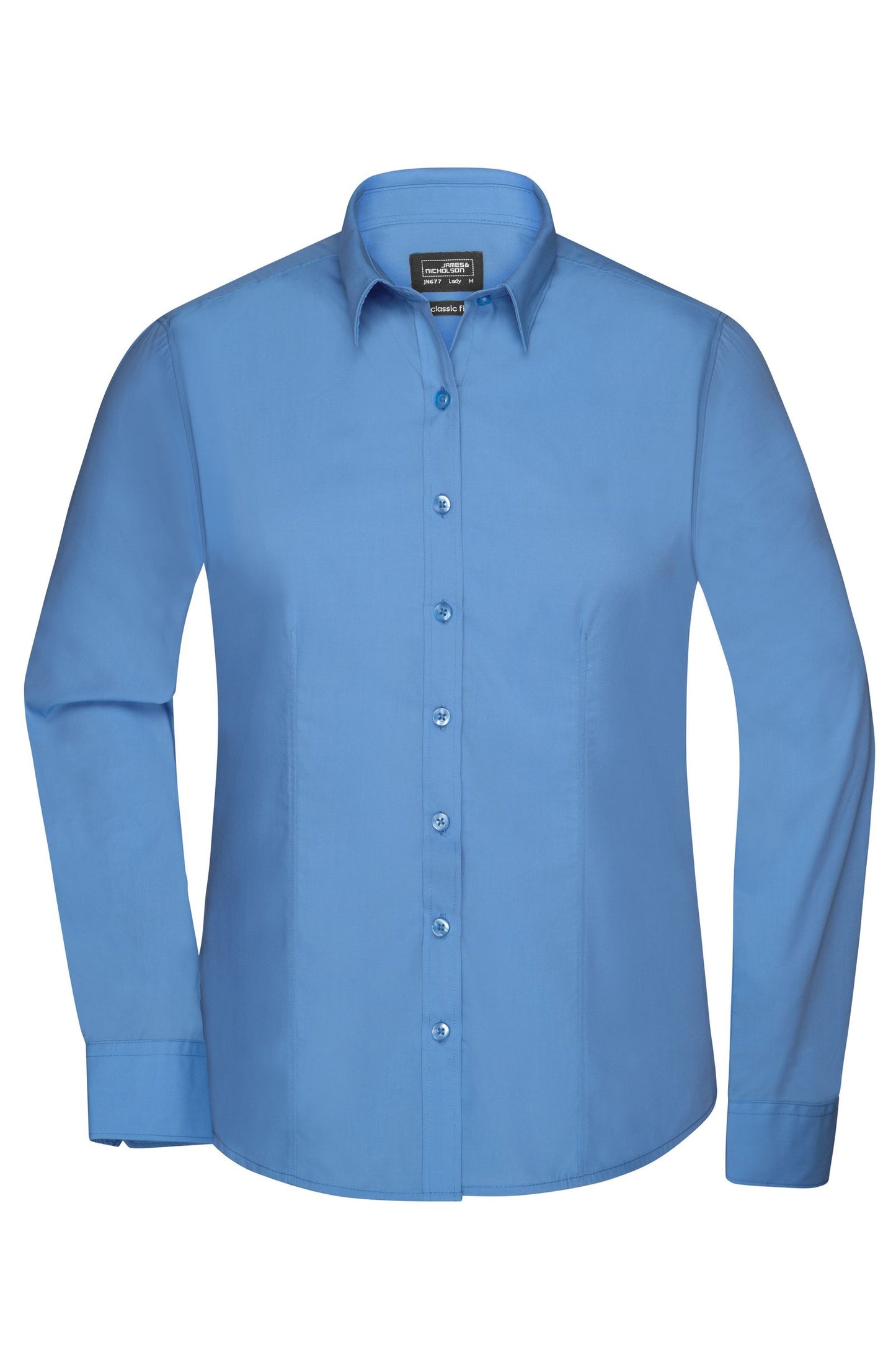 Camisa Senhora Manga Comprida em Popelina