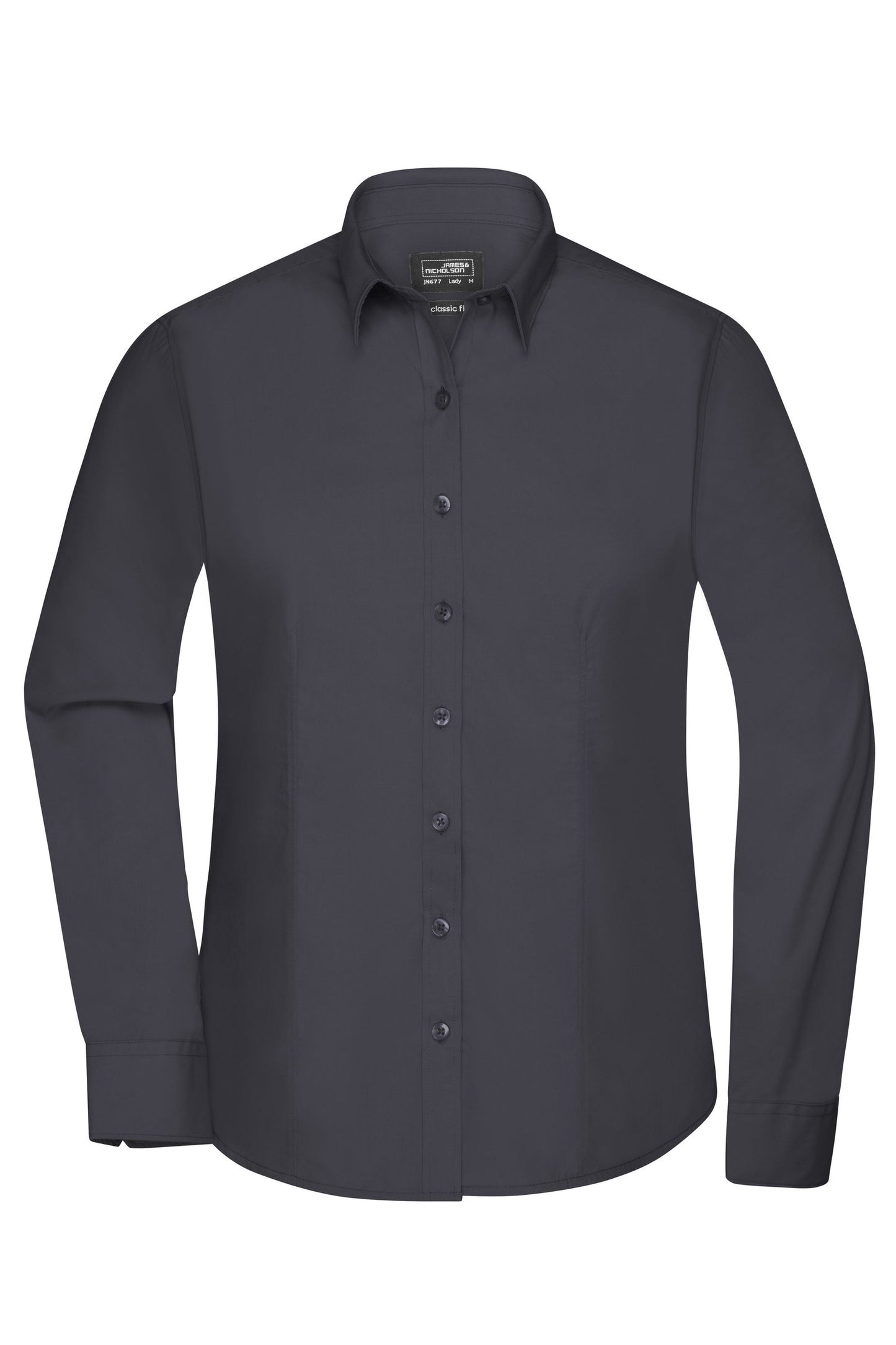 Camisa Senhora Manga Comprida em Popelina